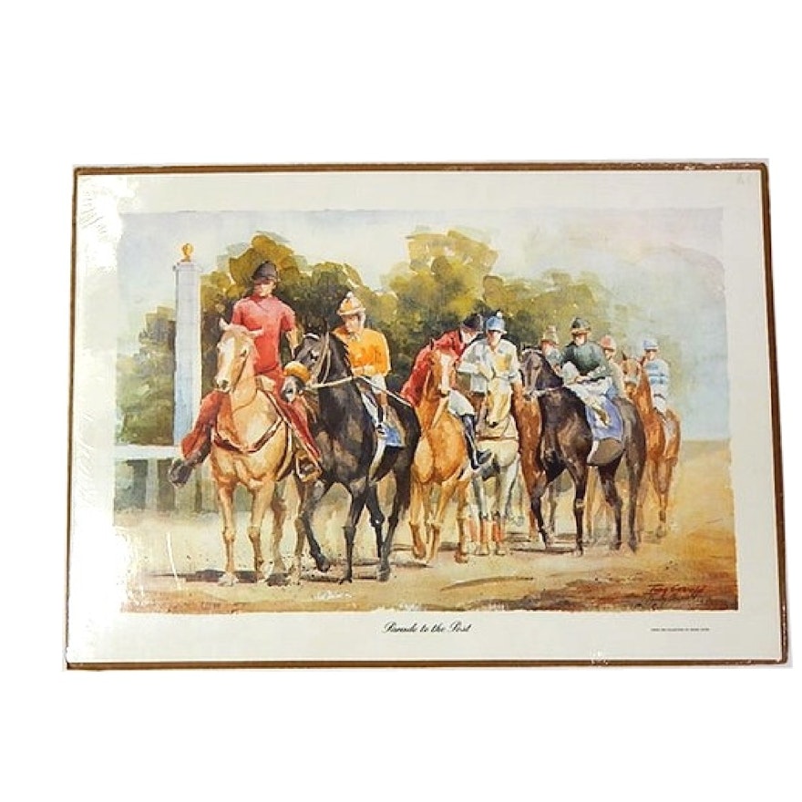 Unframed Signed Lithograph "Parade to the Post" after Tony Oswald