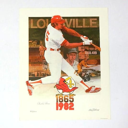 1982 HOF Pee Wee Reese Signed L/E Louisville Andy Buttram Lithograph