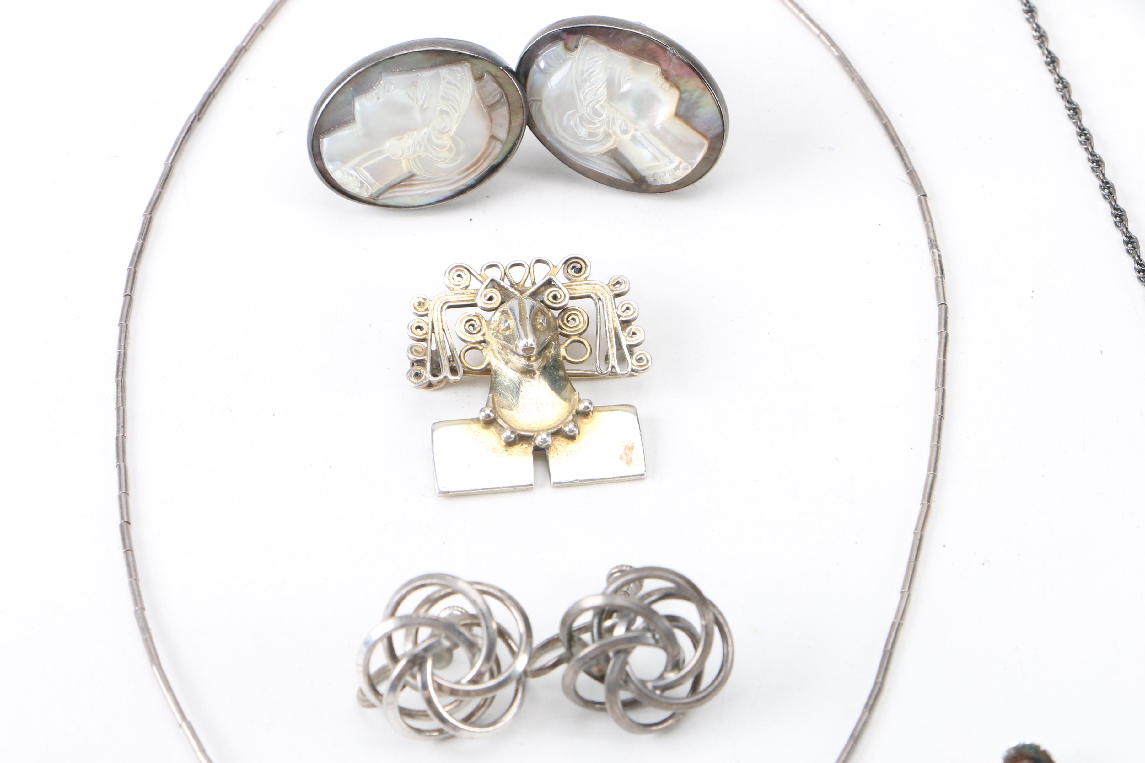 800 and Sterling Silver Jewelry Assortment Including Cultured Pearl