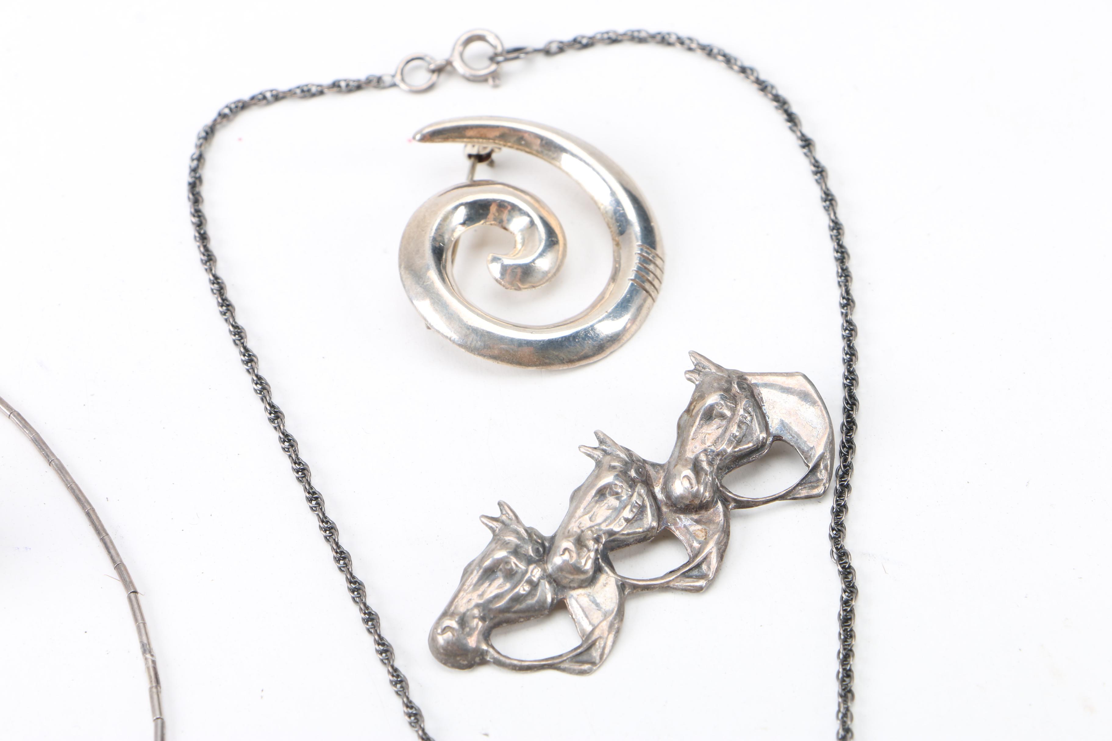 800 and Sterling Silver Jewelry Assortment Including Cultured Pearl