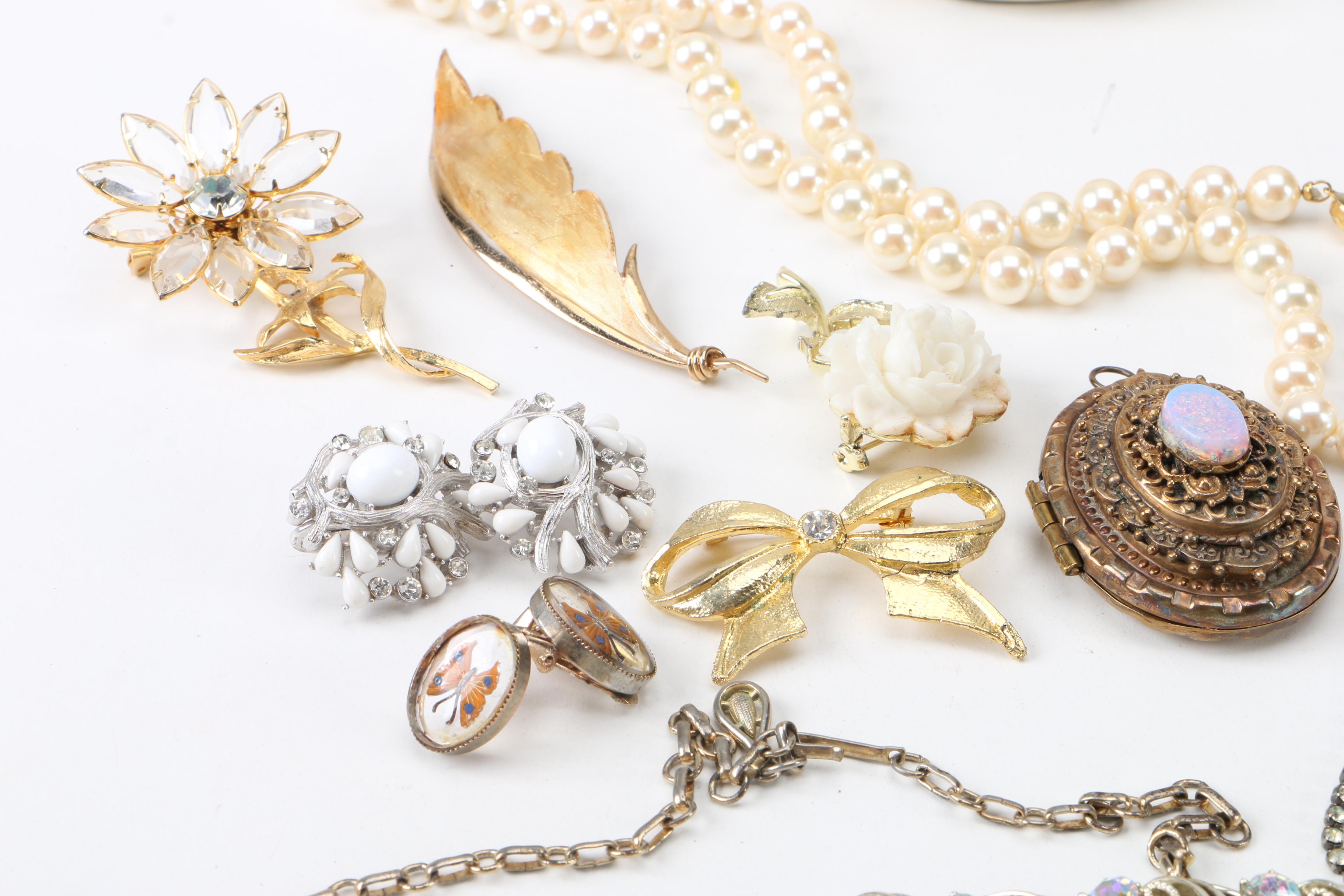 Jewelry Assortment Including Imitation Opal, Imitation Pearl and Trifari