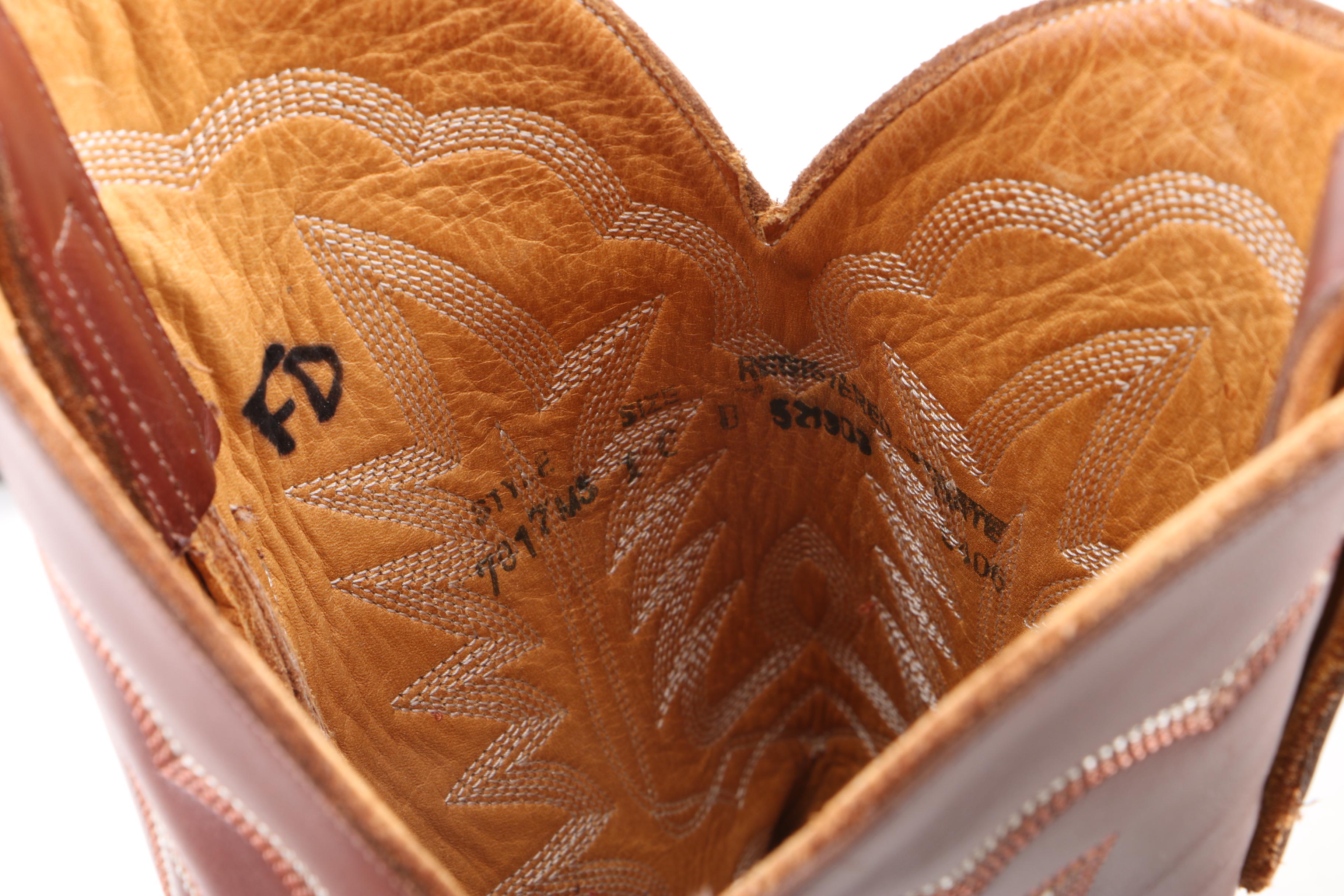 Men's Brown Leather and Suede Cowboy Boots