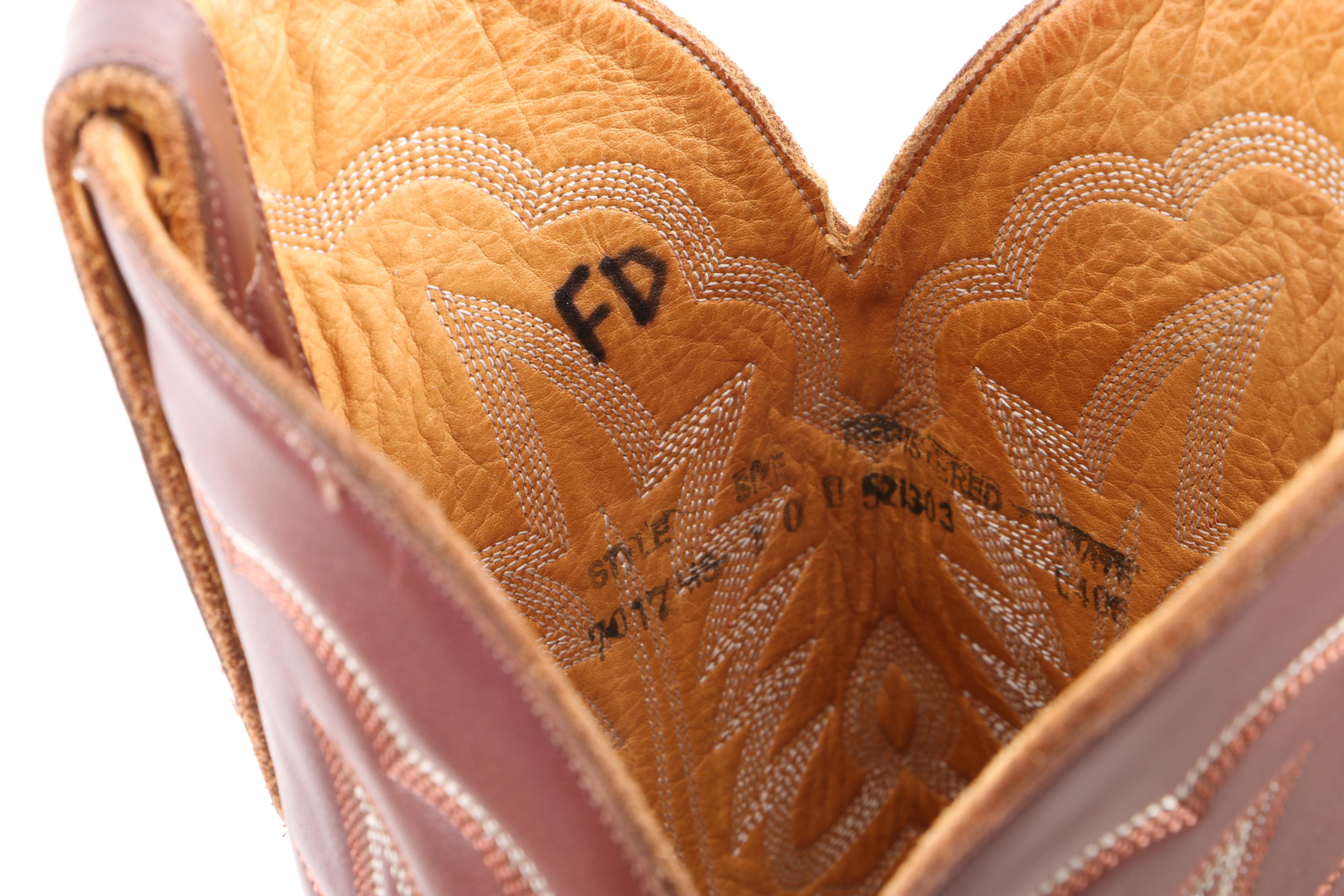 Men's Brown Leather and Suede Cowboy Boots