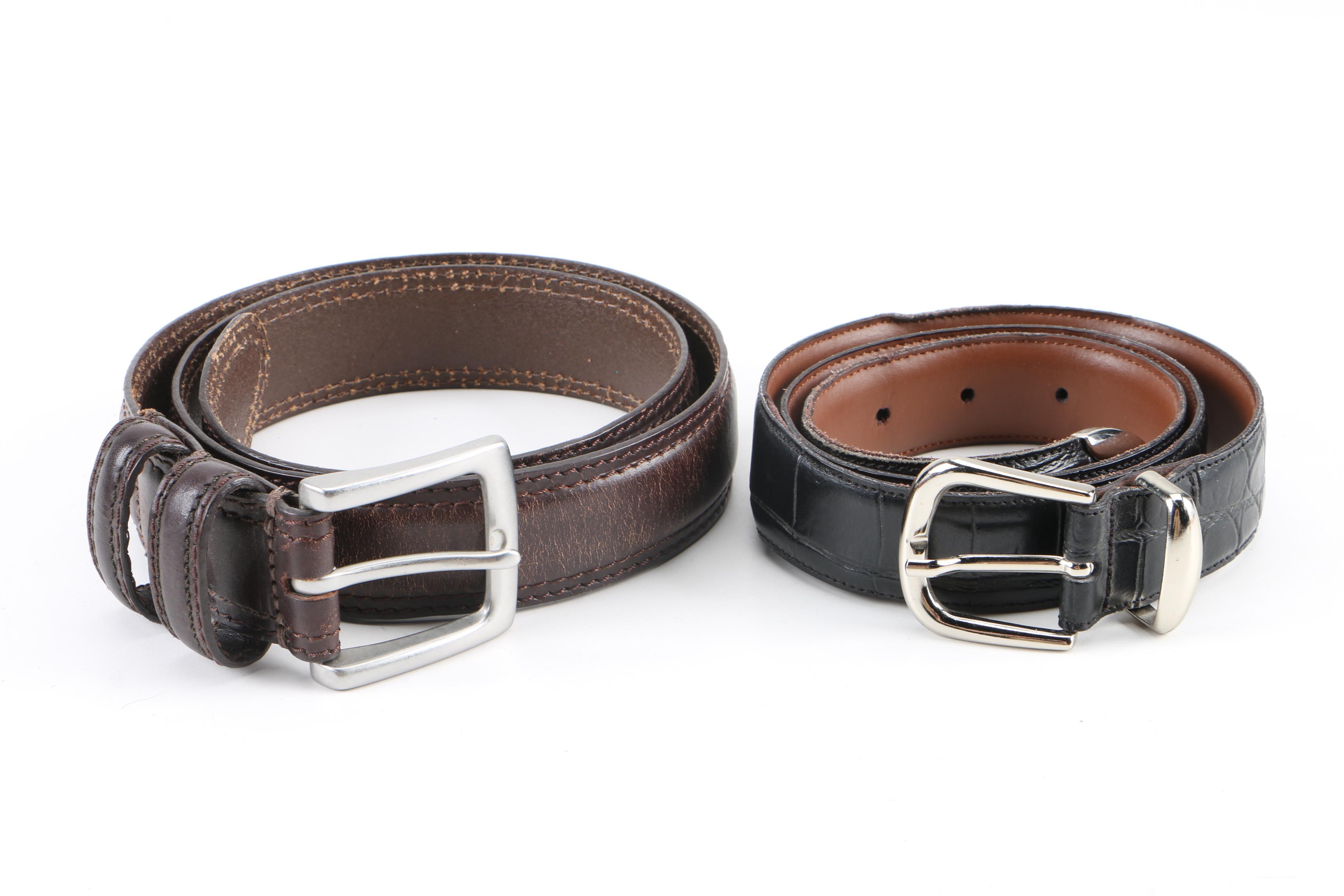 Men's Leather Belts Including Tommy Hilfiger and J. Ferrar