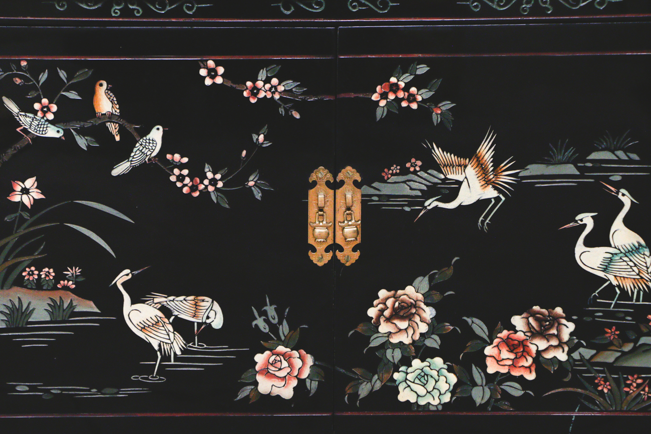 Chinoiserie Painted Side Cabinet