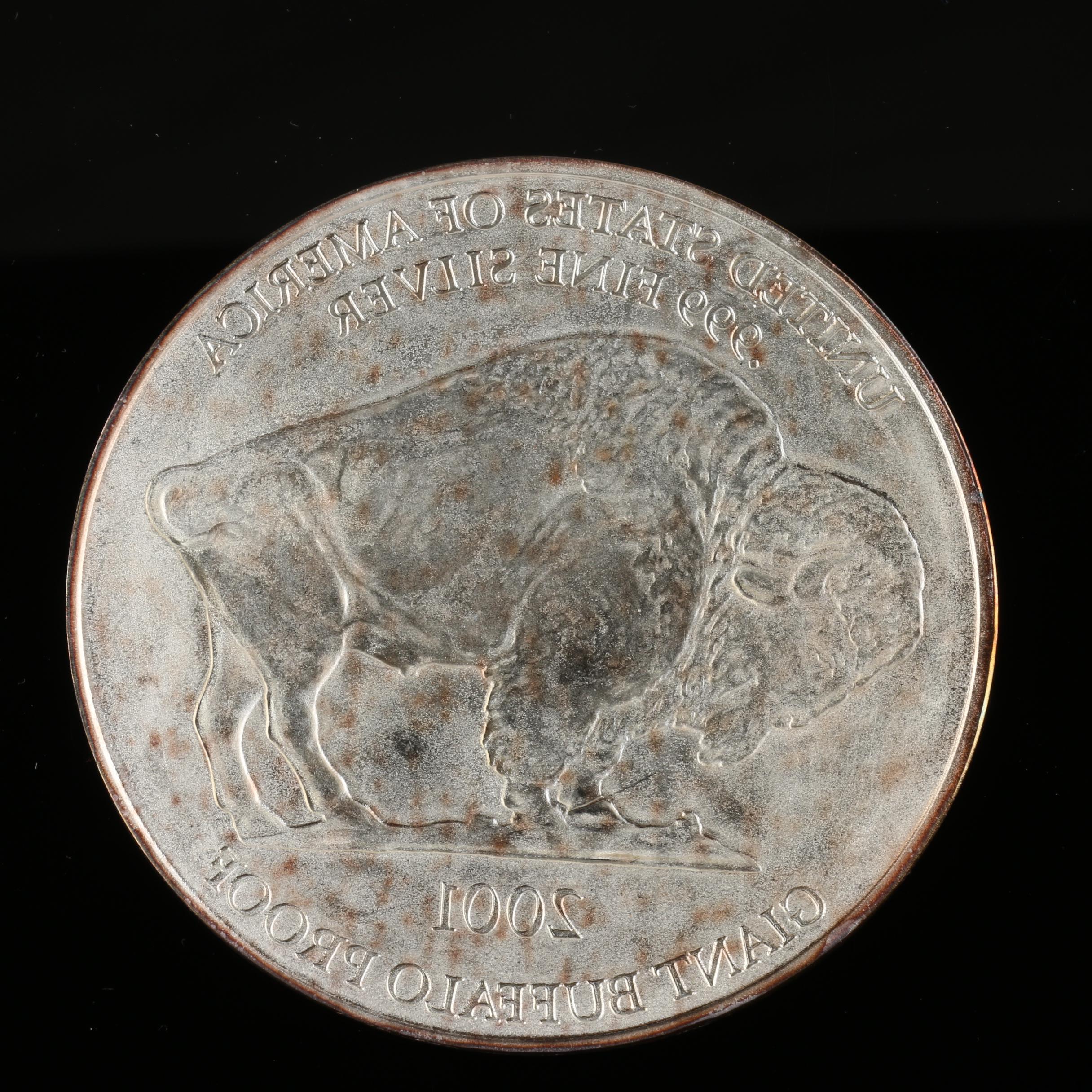 2001 Giant Buffalo Proof Replica 1 Ounce .999 Silver