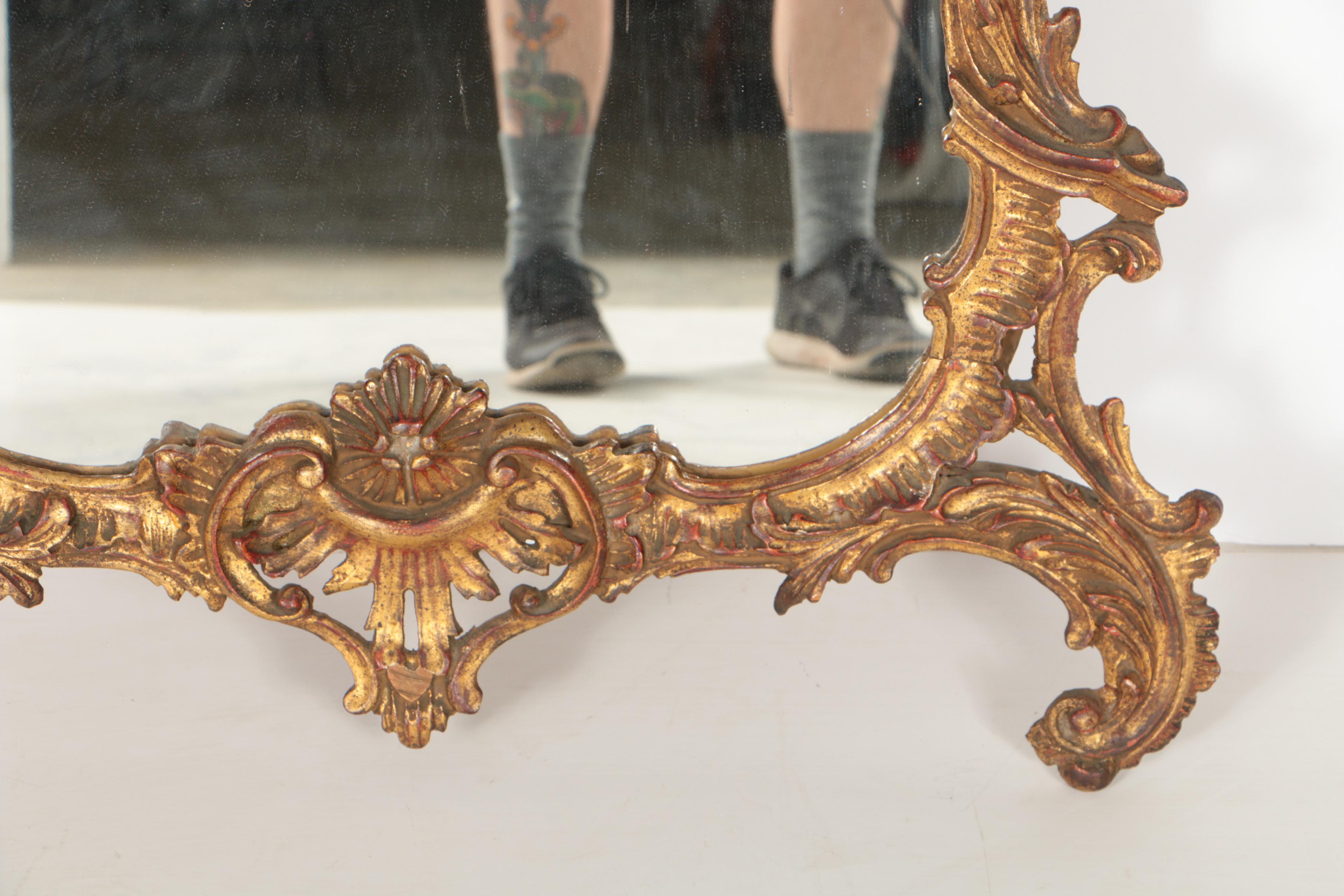 Italian Rococo Style Carved Giltwood Mirror, 20th Century
