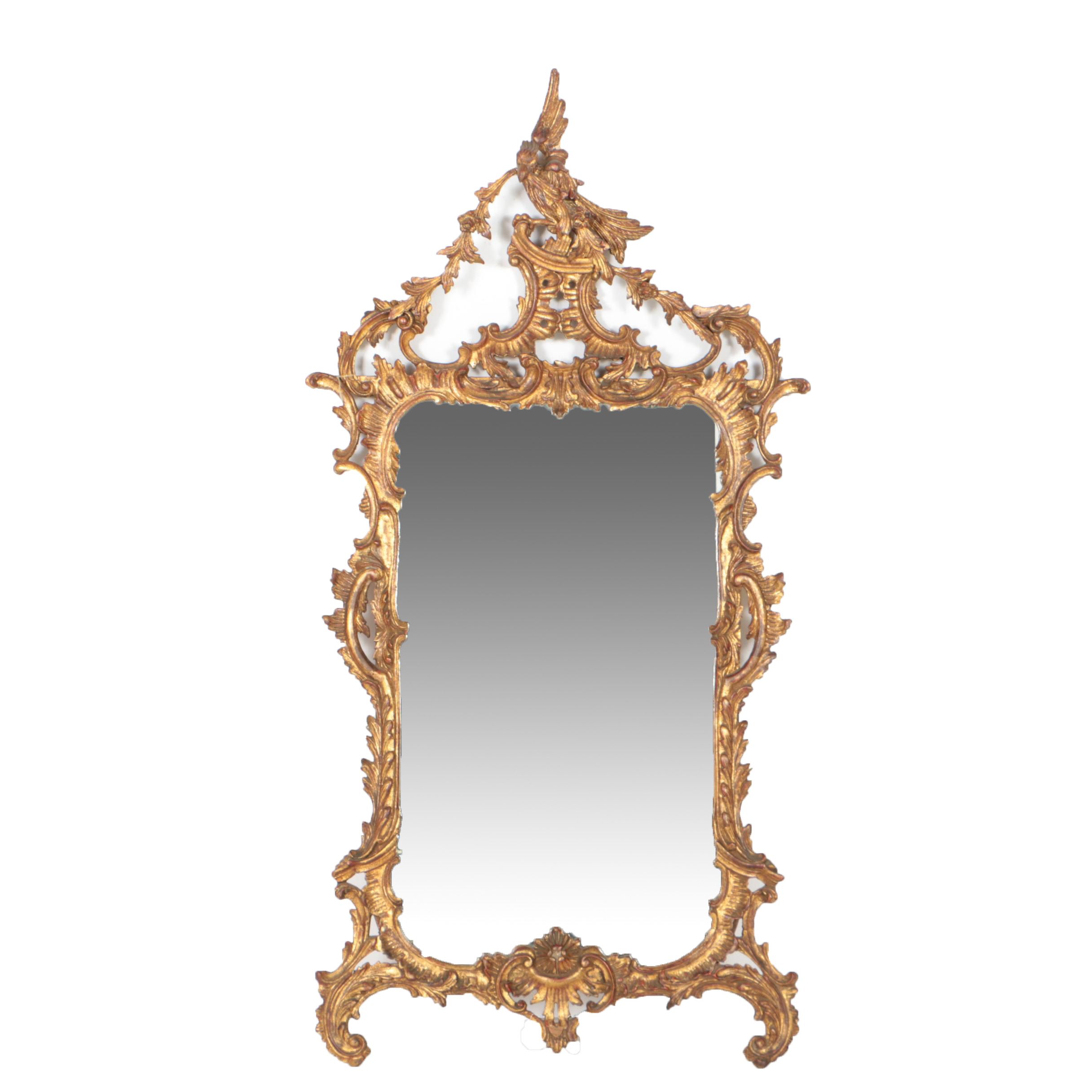 Italian Rococo Style Carved Giltwood Mirror, 20th Century