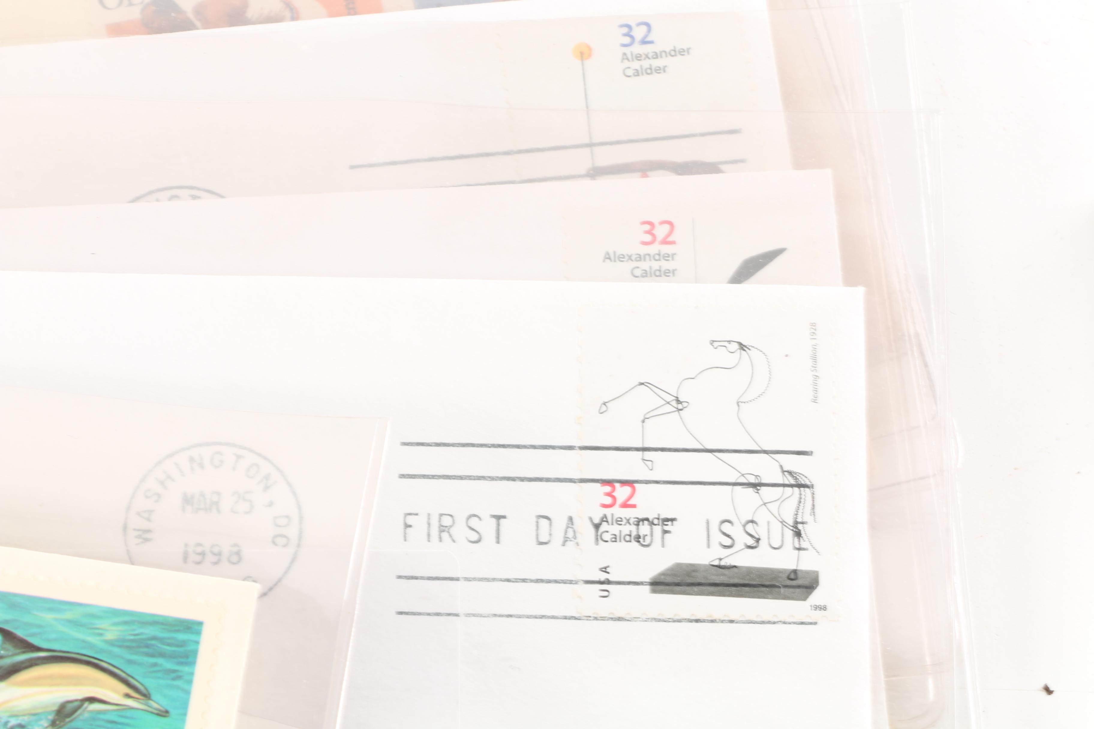 1990s Postal First Day Covers Including Alexander Calder, Olympics, and More