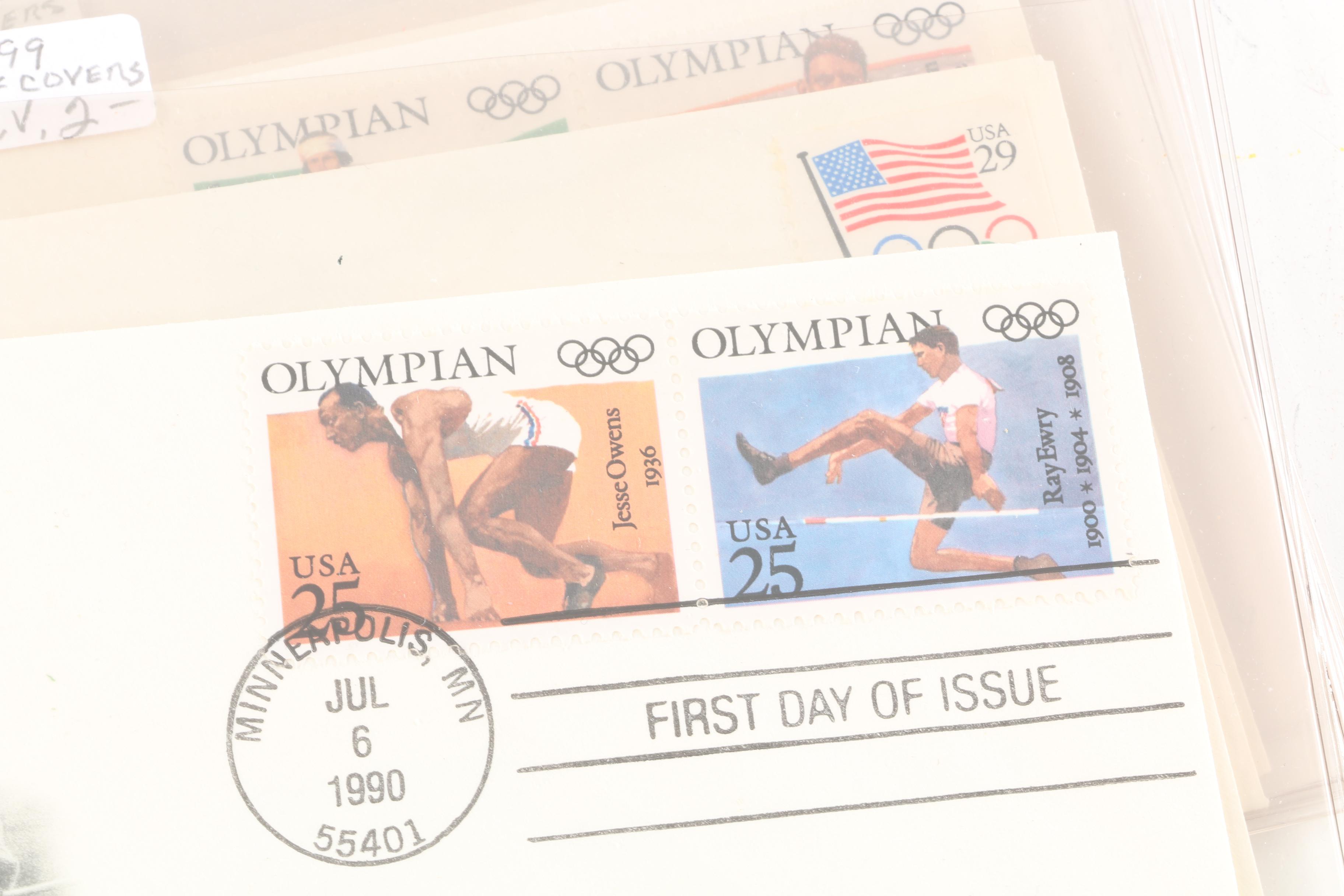 1990s Postal First Day Covers Including Alexander Calder, Olympics, and More