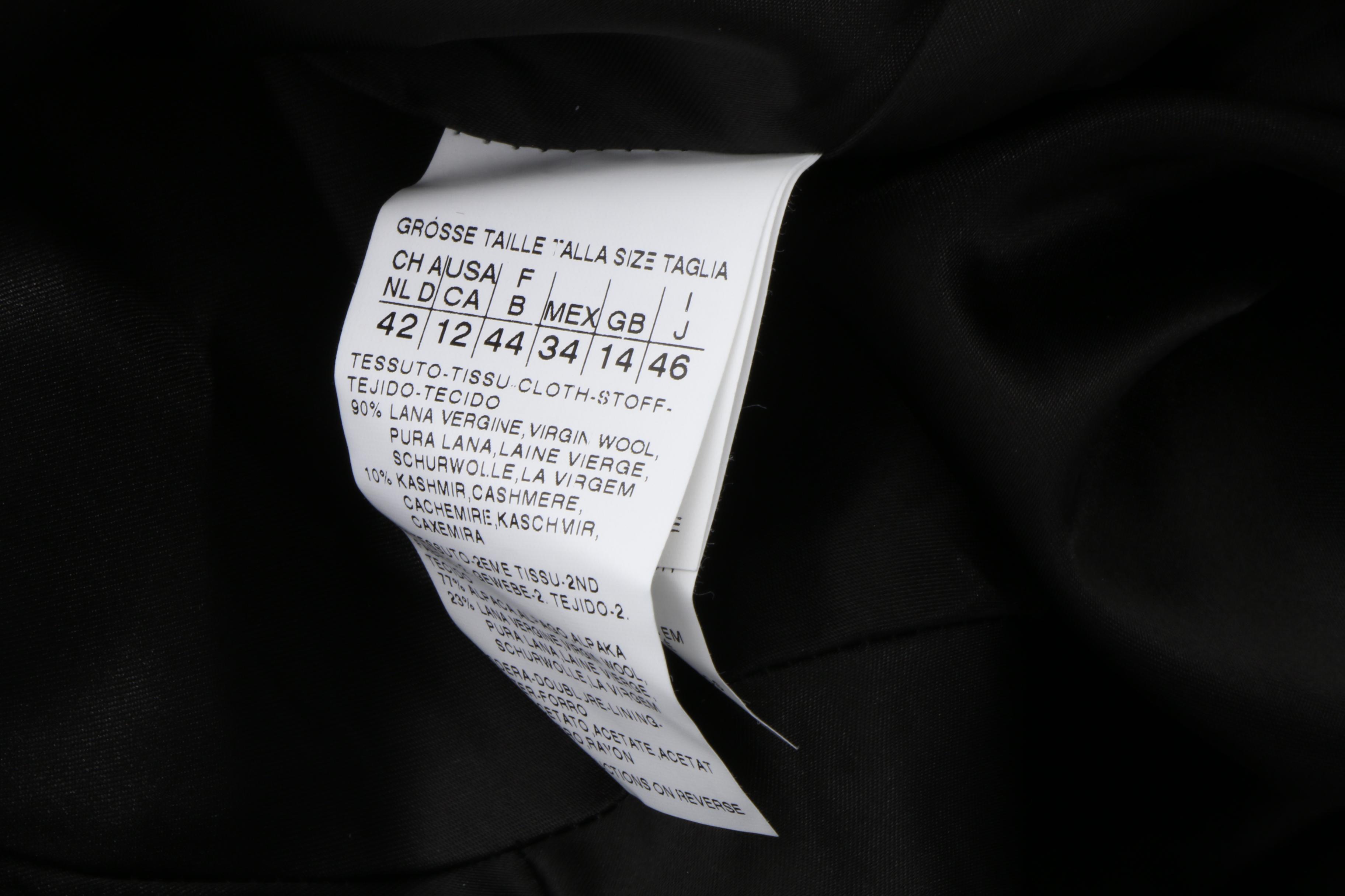 Women's Max Mara Hooded Black Wool Coat with Alpaca Trim