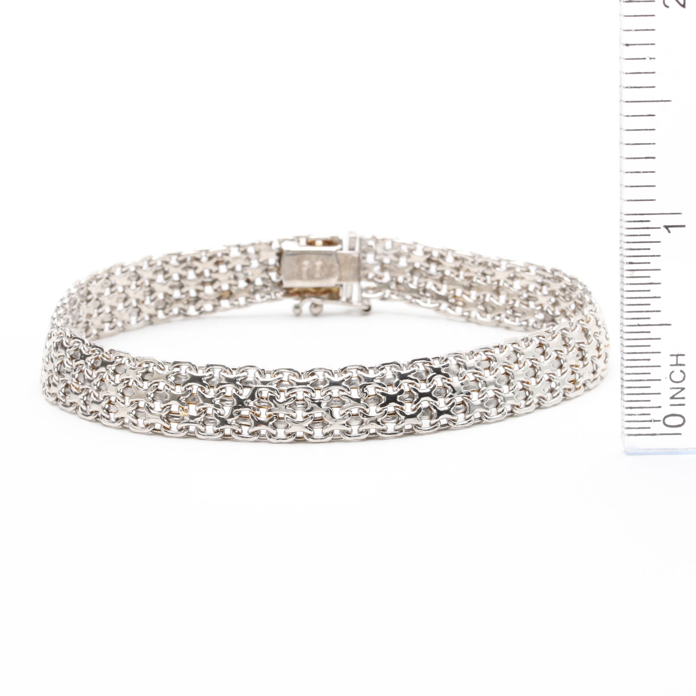 14K White Gold Bracelet