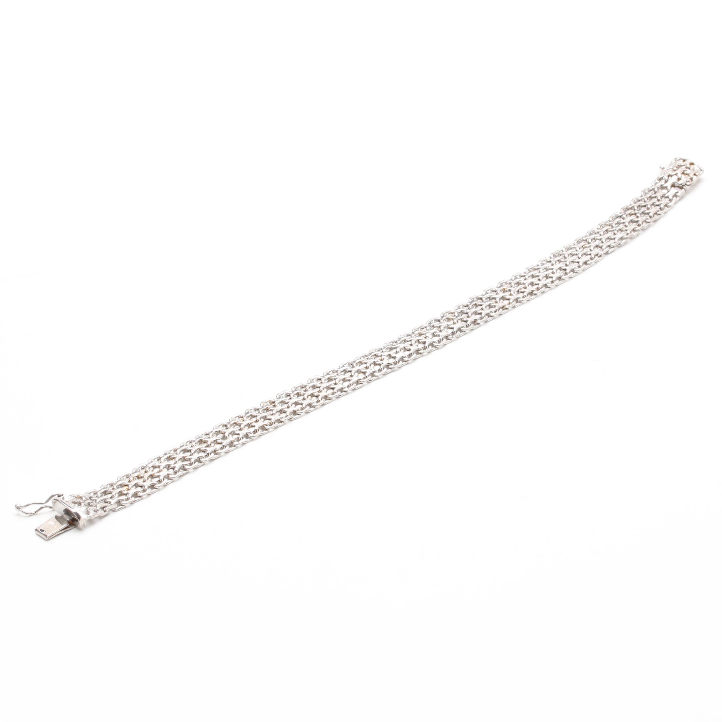 14K White Gold Bracelet