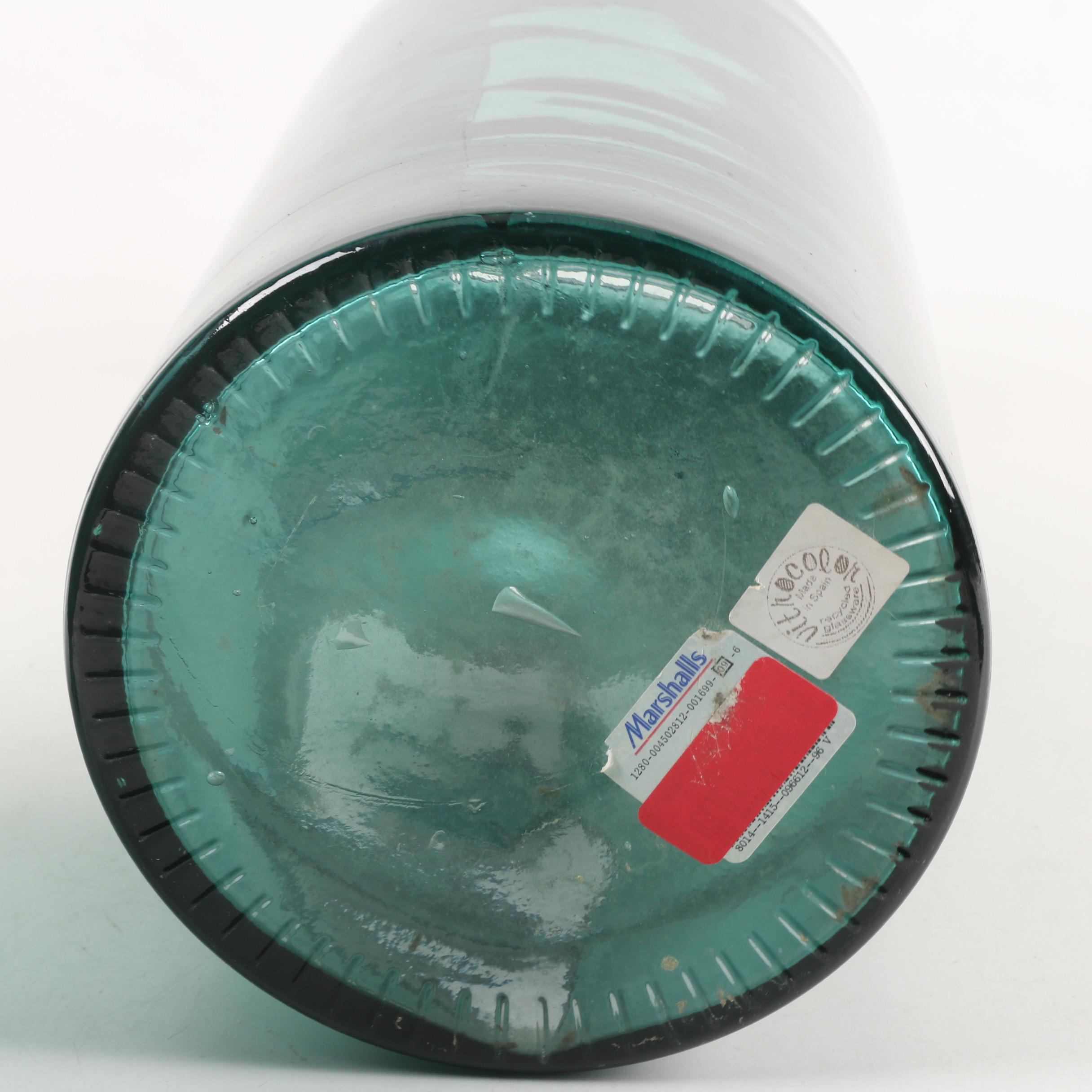 Vitrocolor Recycled Glassware Green Pressed Glass Vases Made in Spain