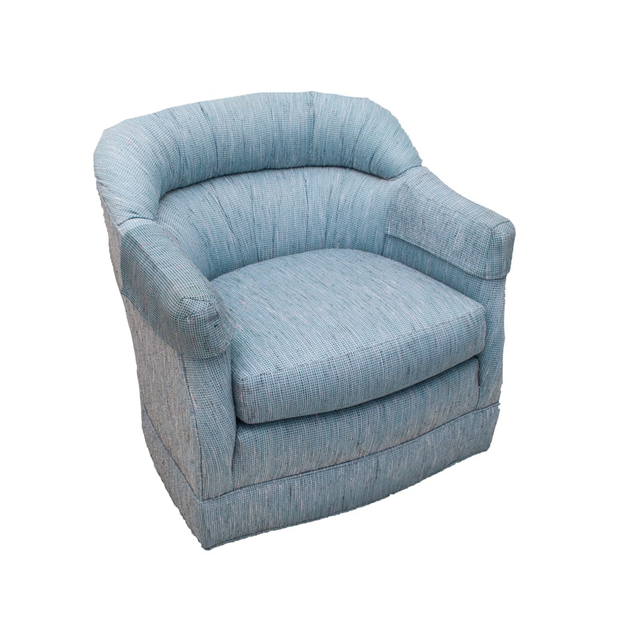 Henredon Blue Upholstered Tub Chair