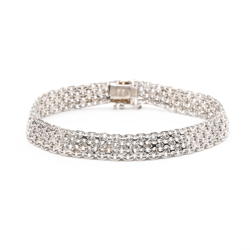 14K White Gold Bracelet