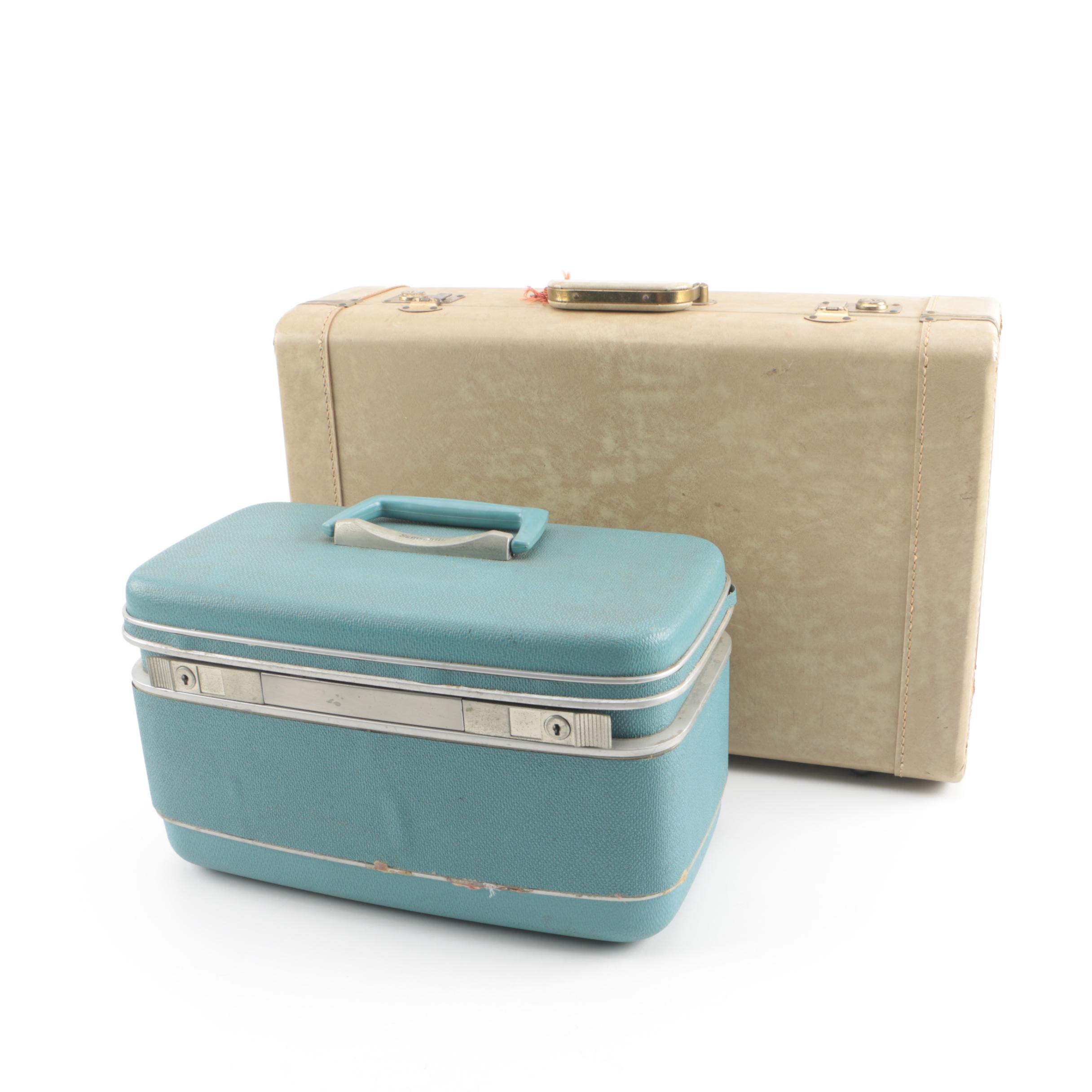 Vintage Towncraft Suitcase and Samsonite Silhouette Train Case