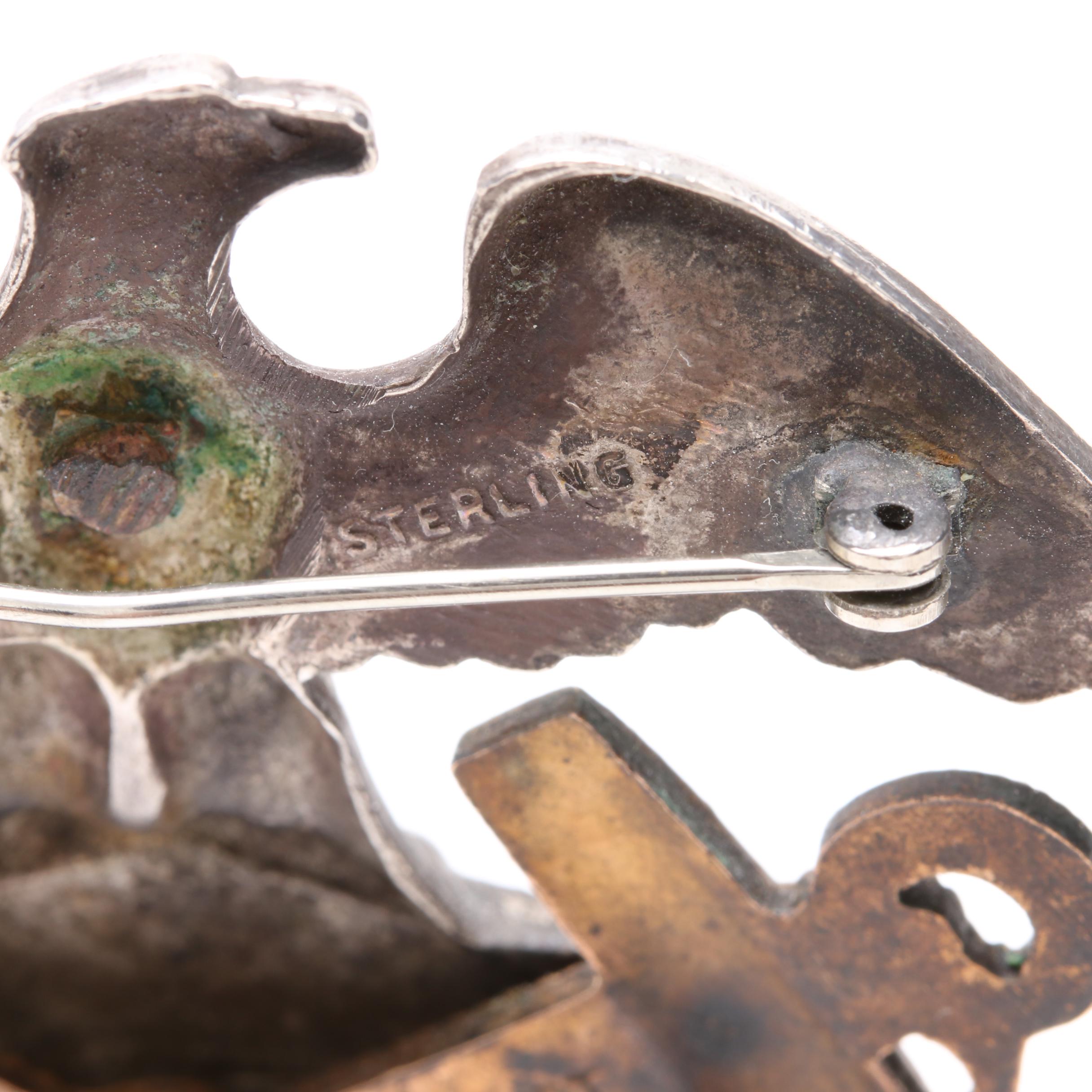 U.S. Navy Officer's Crest Badge Insignia With Sterling Silver