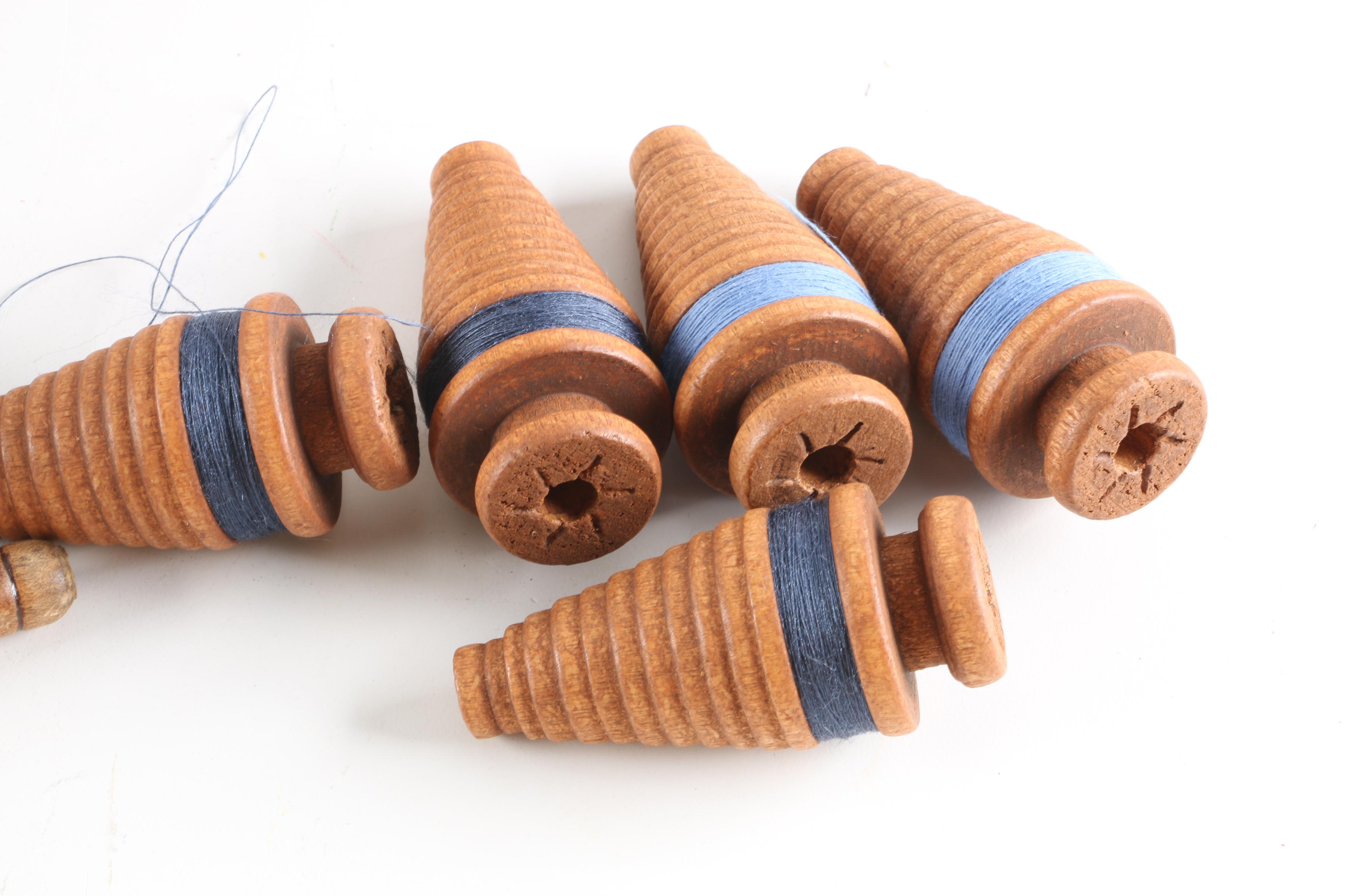 Vintage Wooden Spindles and Spools