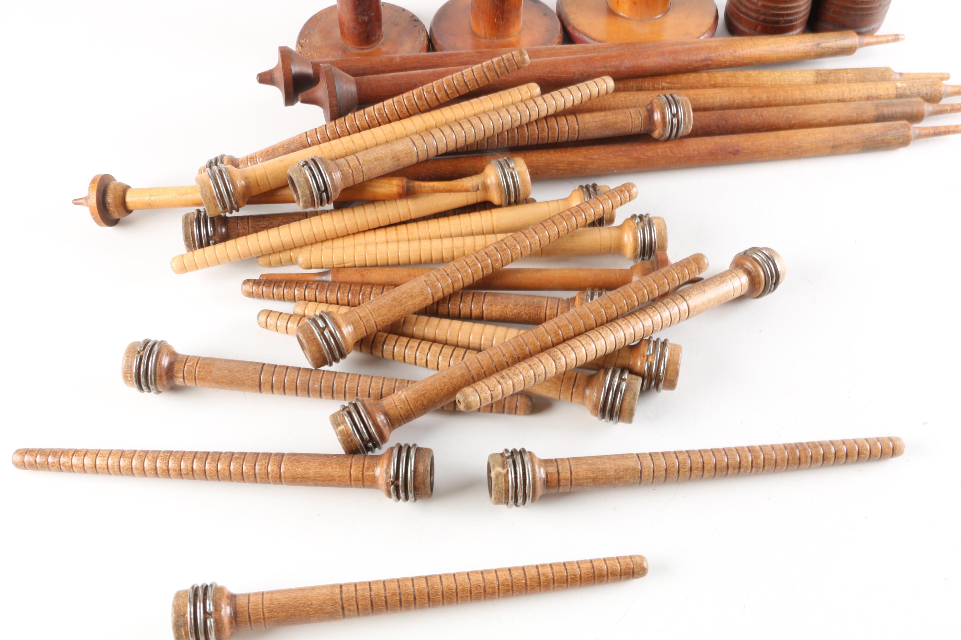 Vintage Wooden Spindles and Spools