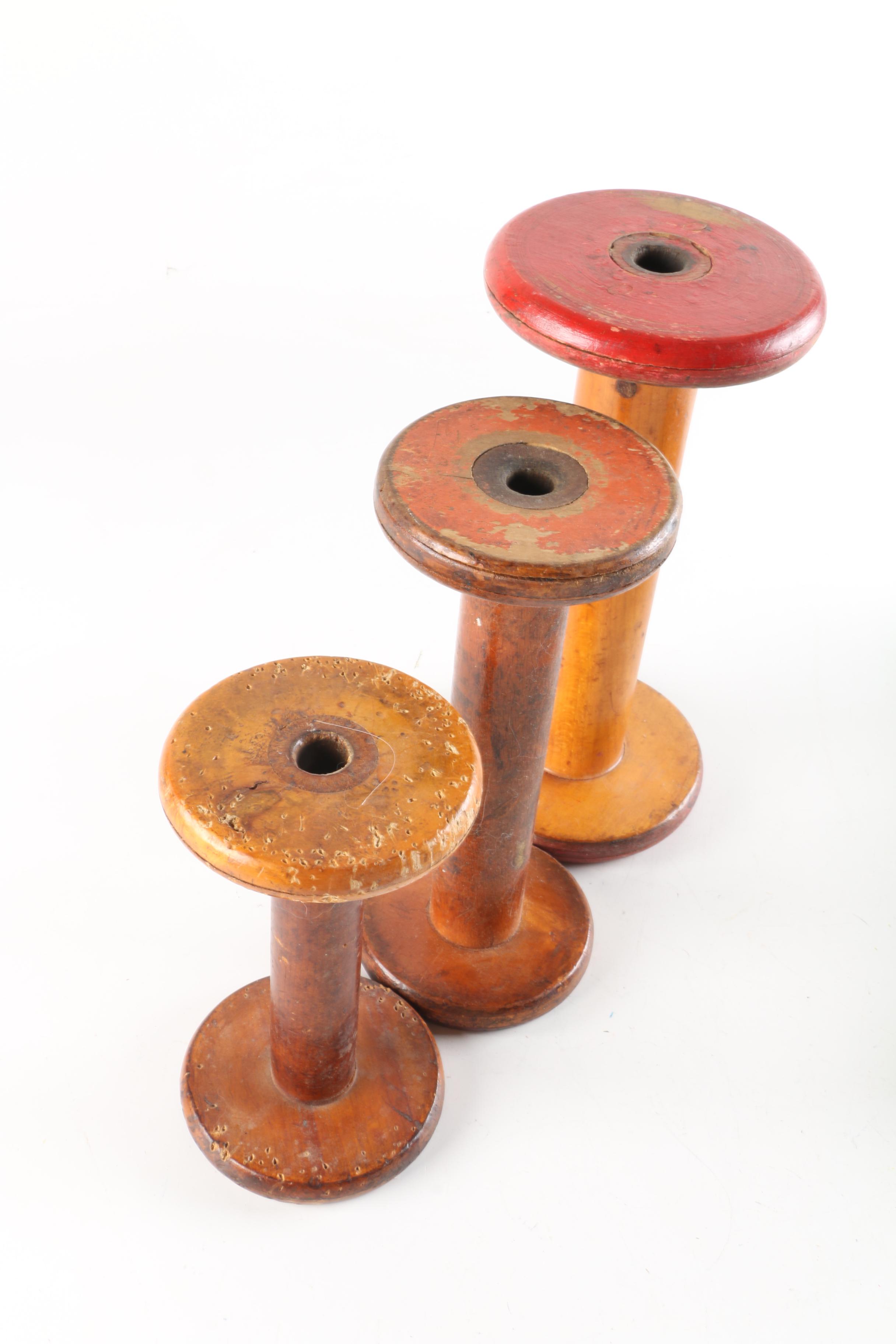 Vintage Wooden Spindles and Spools