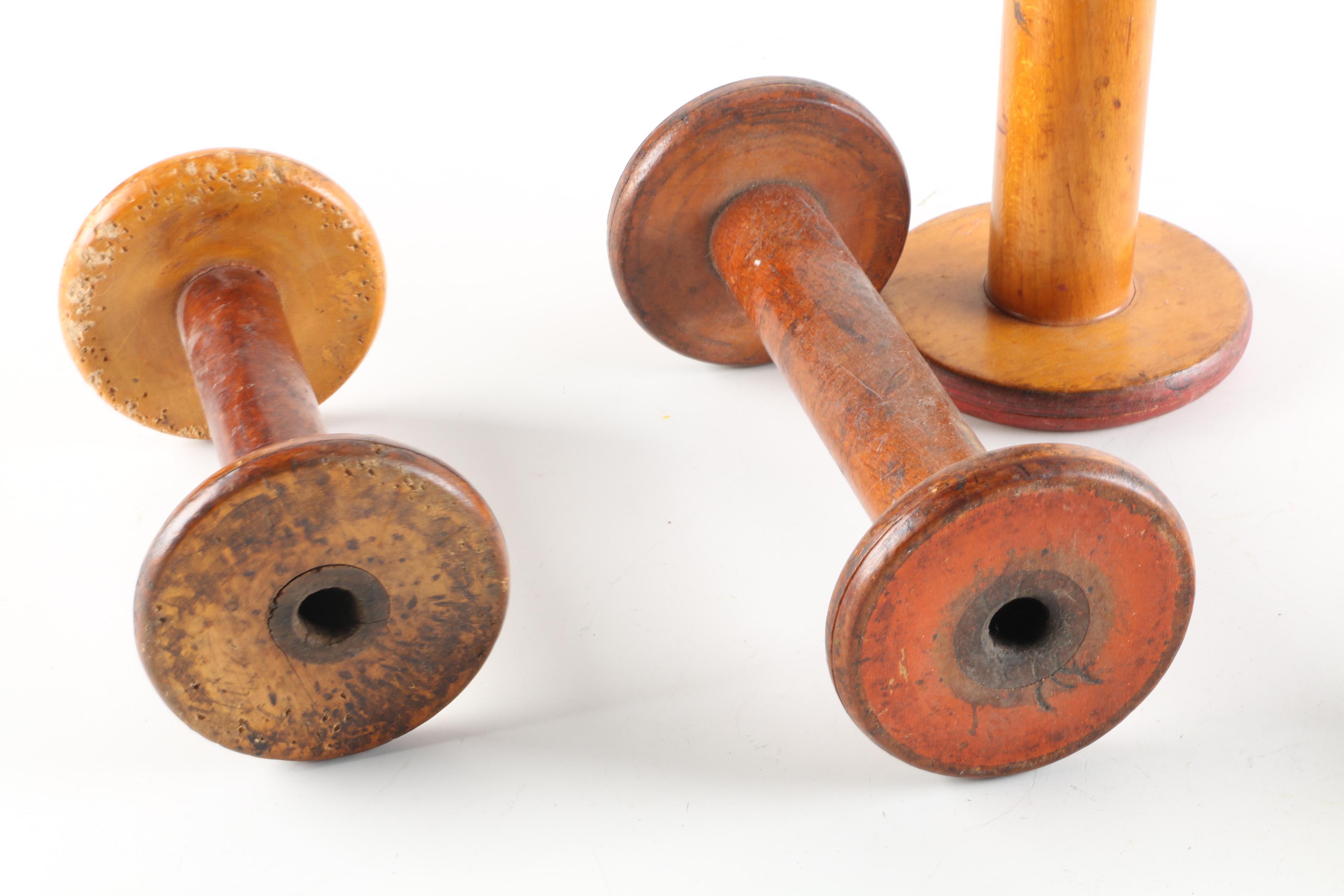 Vintage Wooden Spindles and Spools