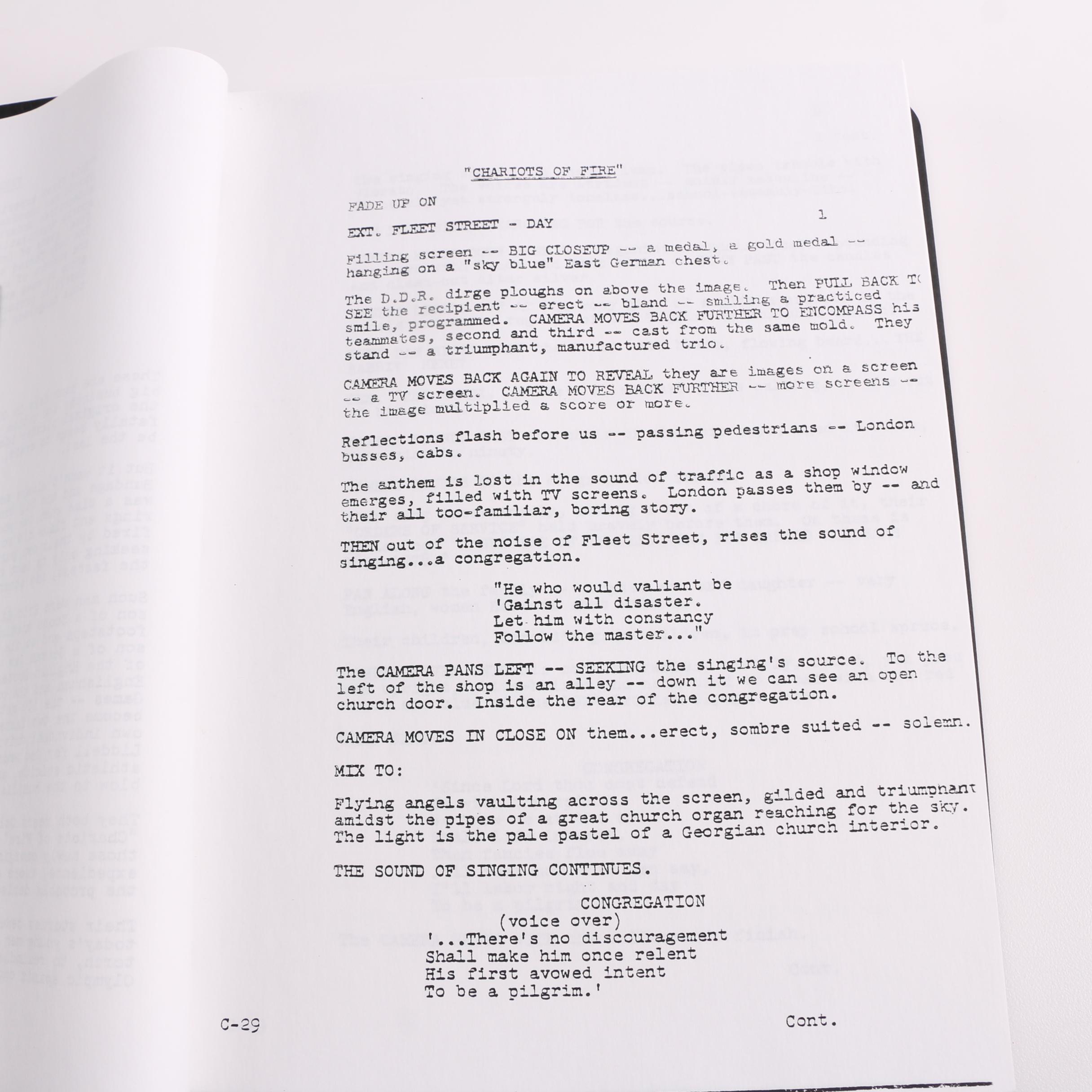 1980s "Chariots of Fire" Screenplay by Colin Welland