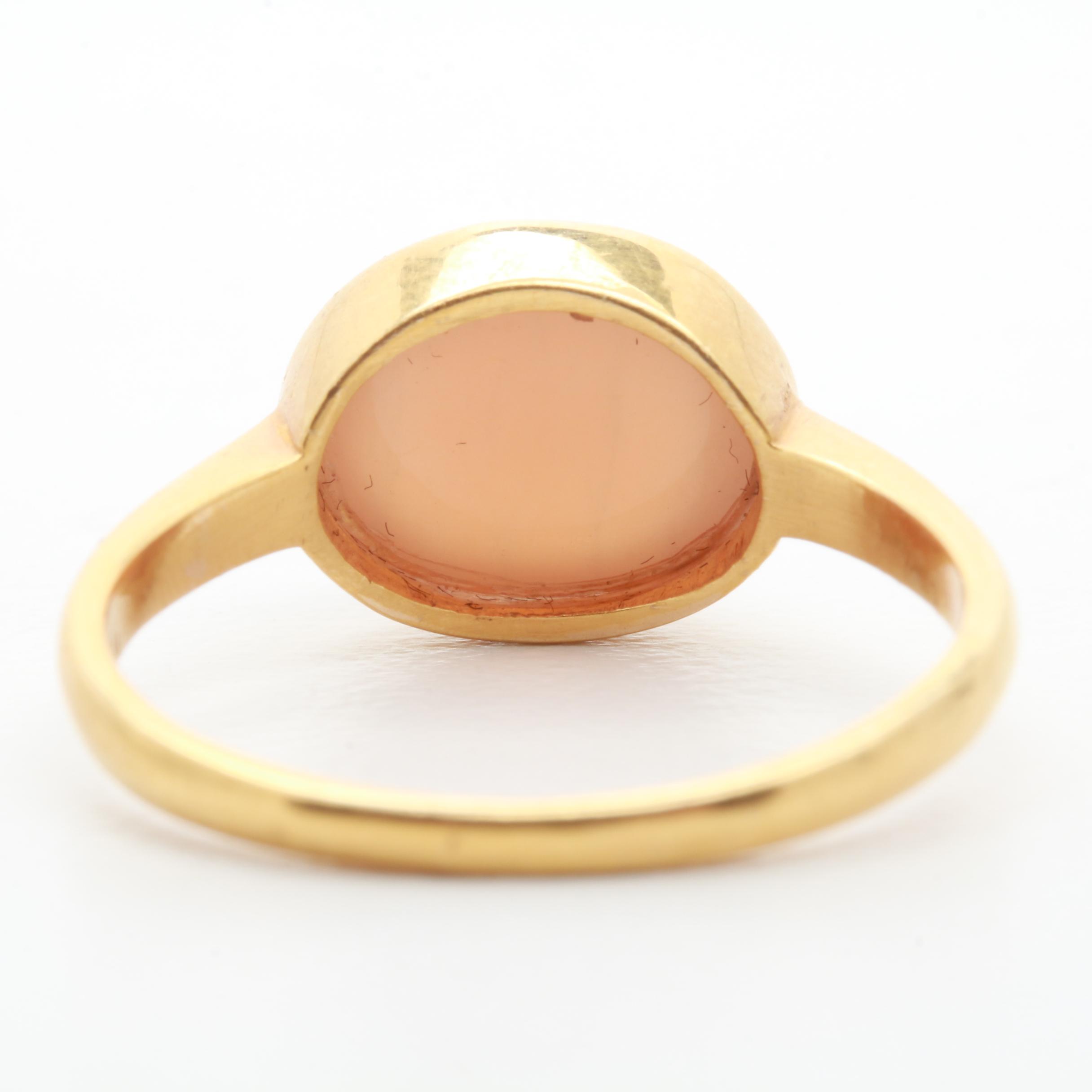 14K Yellow Gold Moonstone Ring