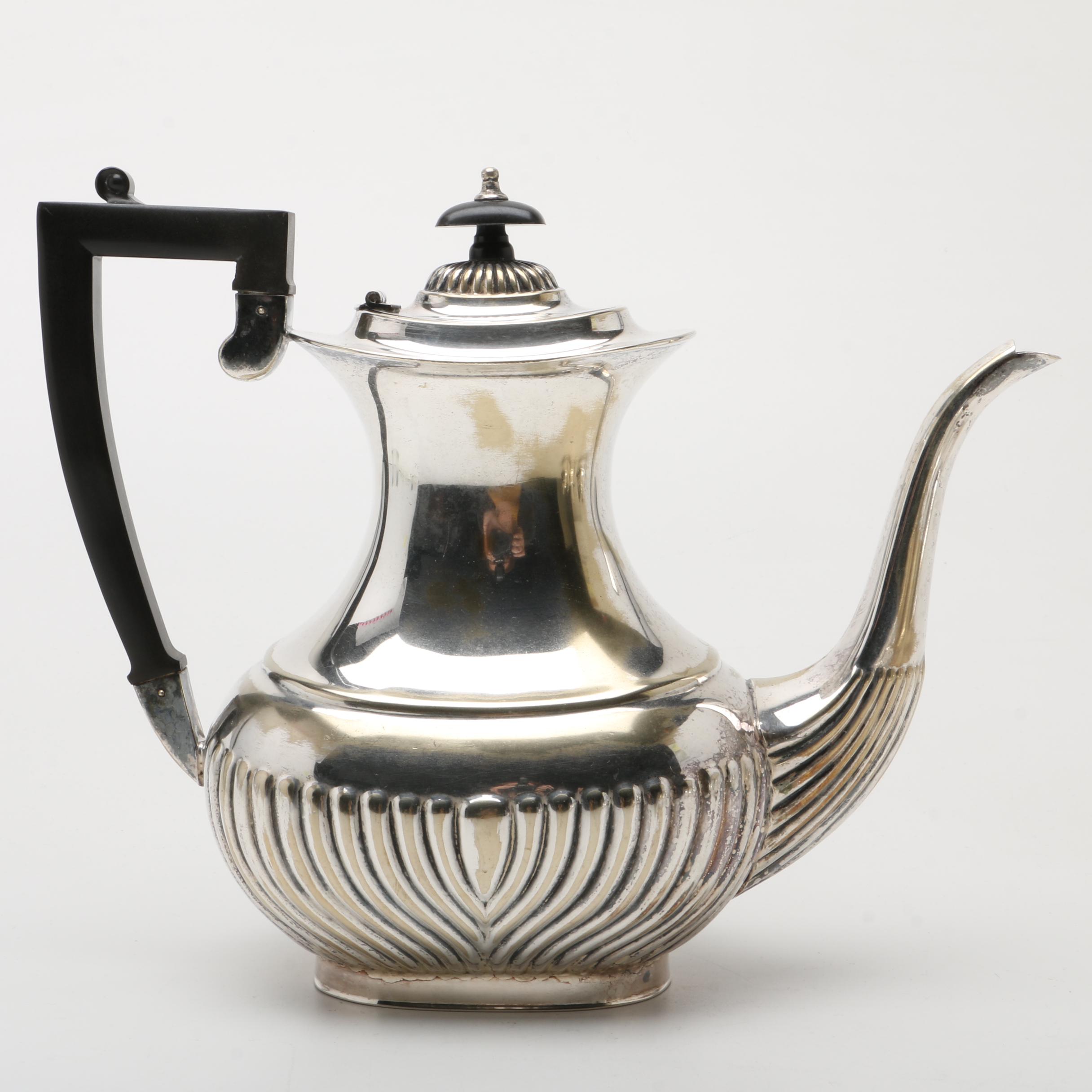 English Four Piece Vintage Folgate Silver Plate Tea Service