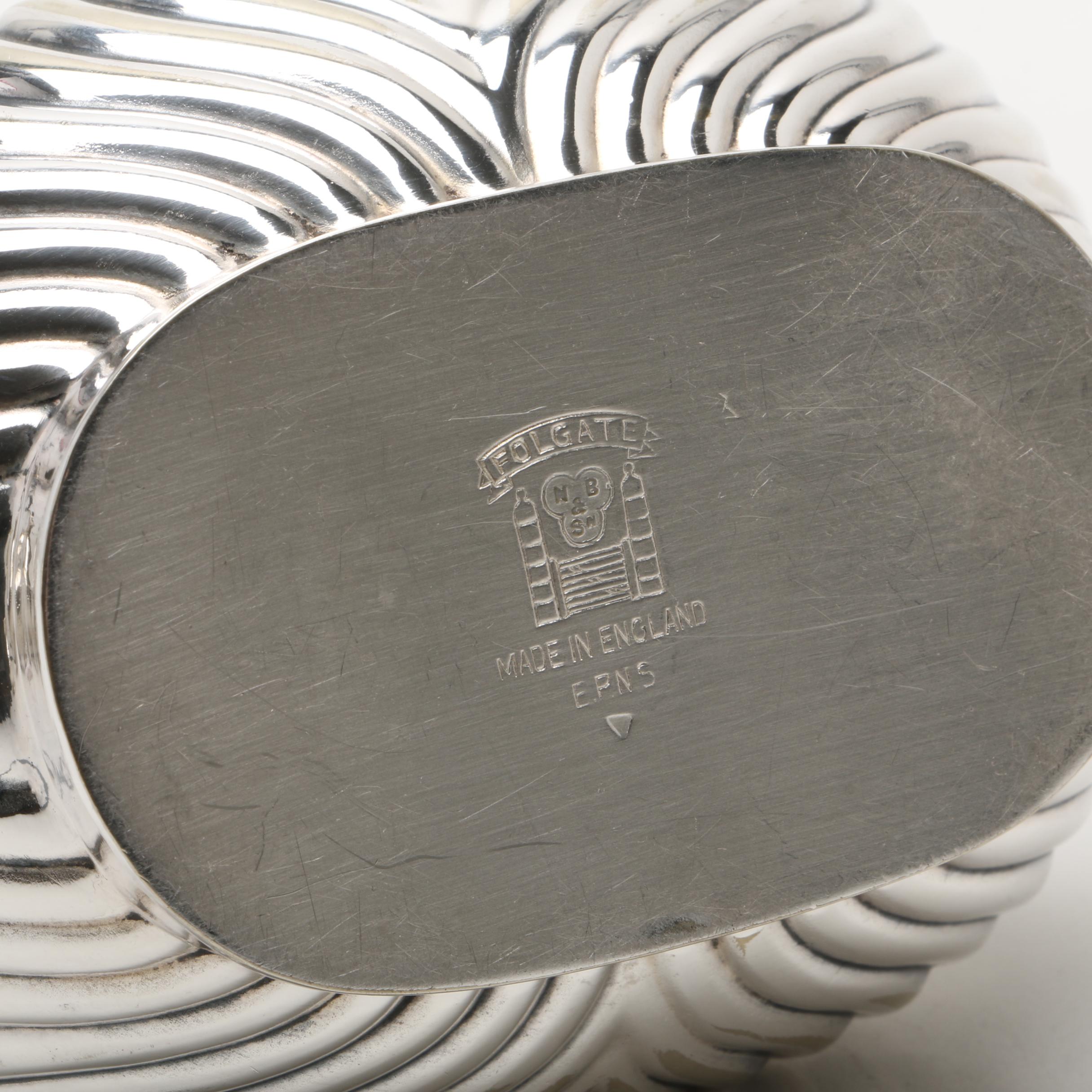 English Four Piece Vintage Folgate Silver Plate Tea Service