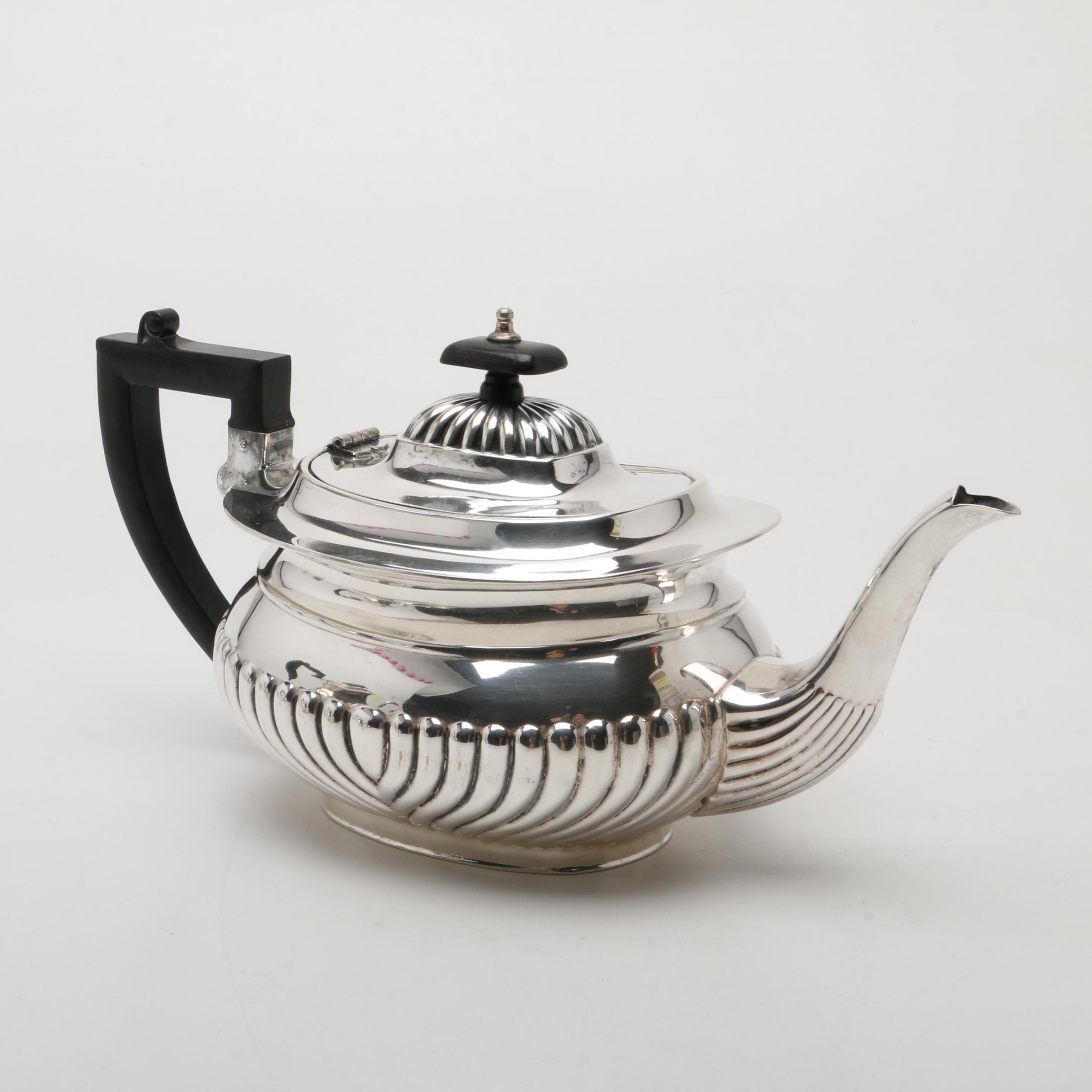 English Four Piece Vintage Folgate Silver Plate Tea Service