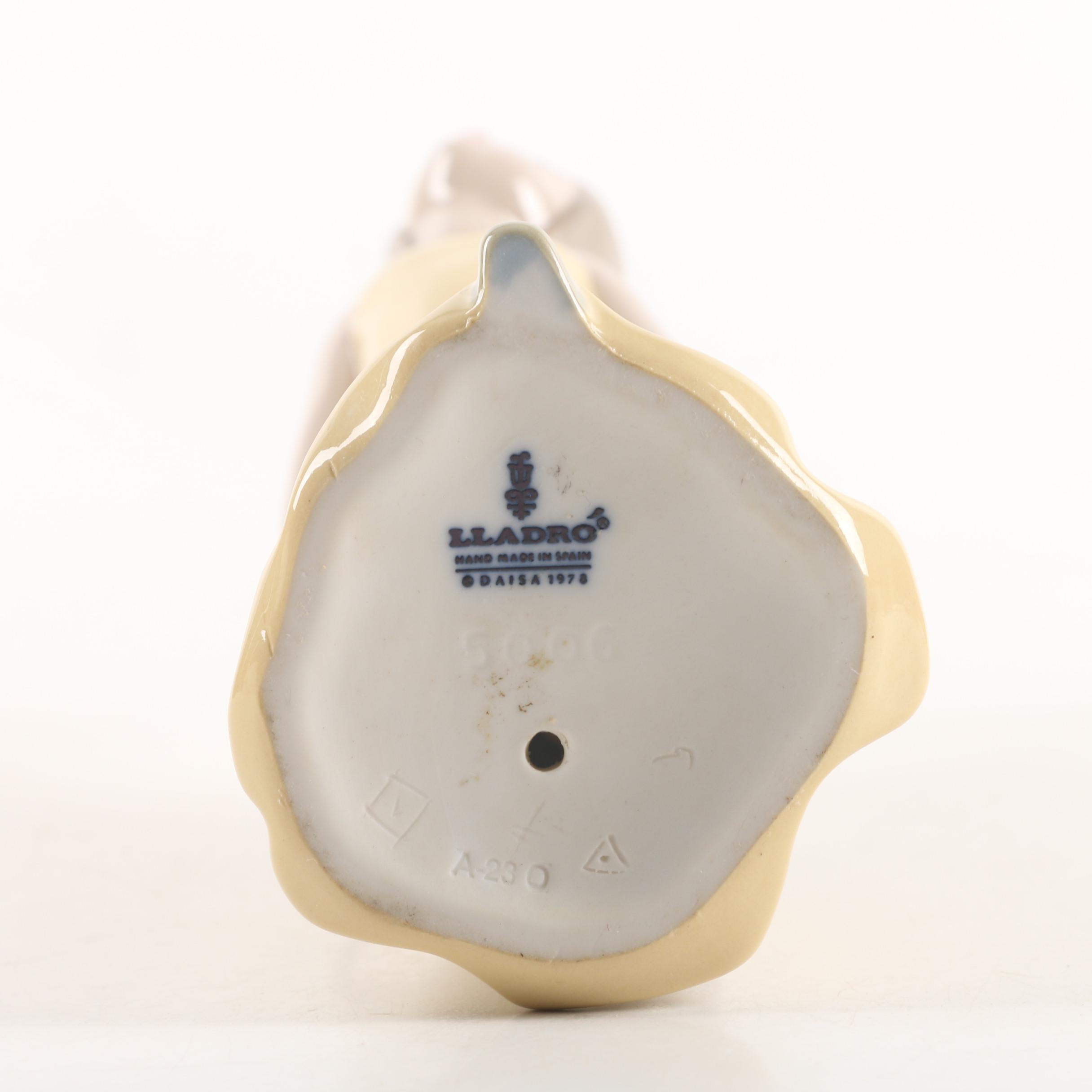 Lladró "Naughty Girl with Straw Hat" Porcelain Figurine