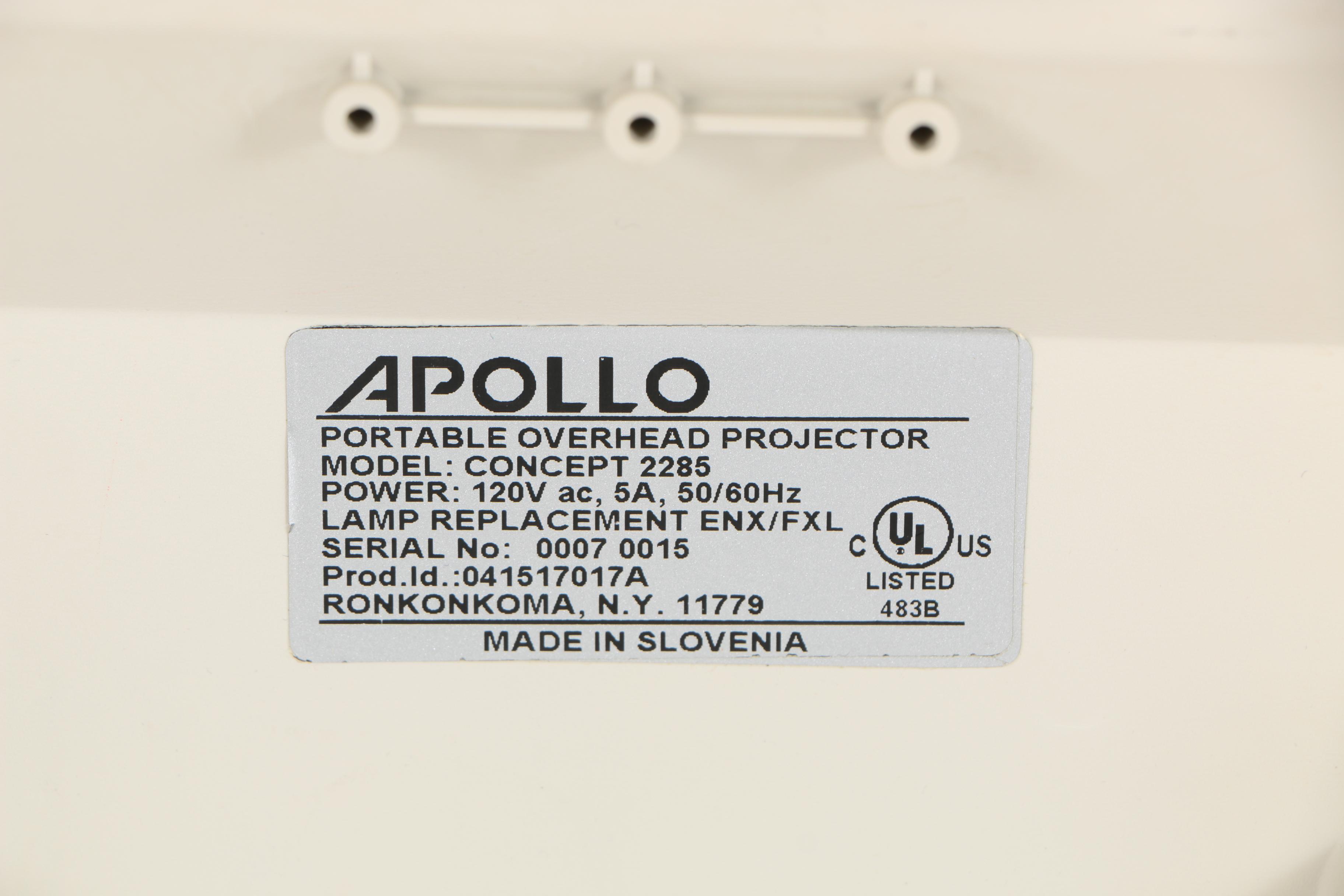 Apollo Concept 2285 Portable Overhead Projector