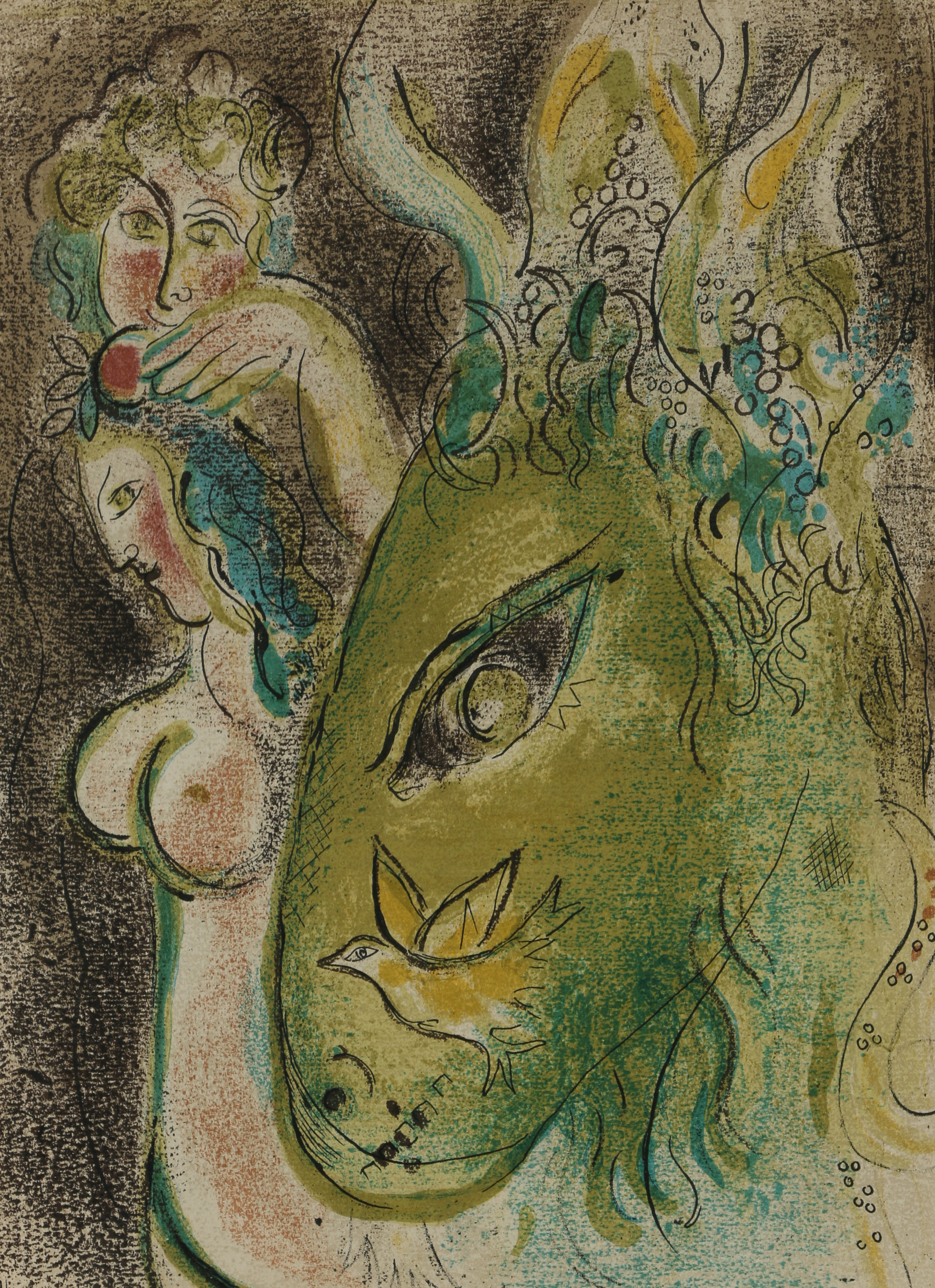 Marc Chagall Lithograph "Paradise With Green Donkey"