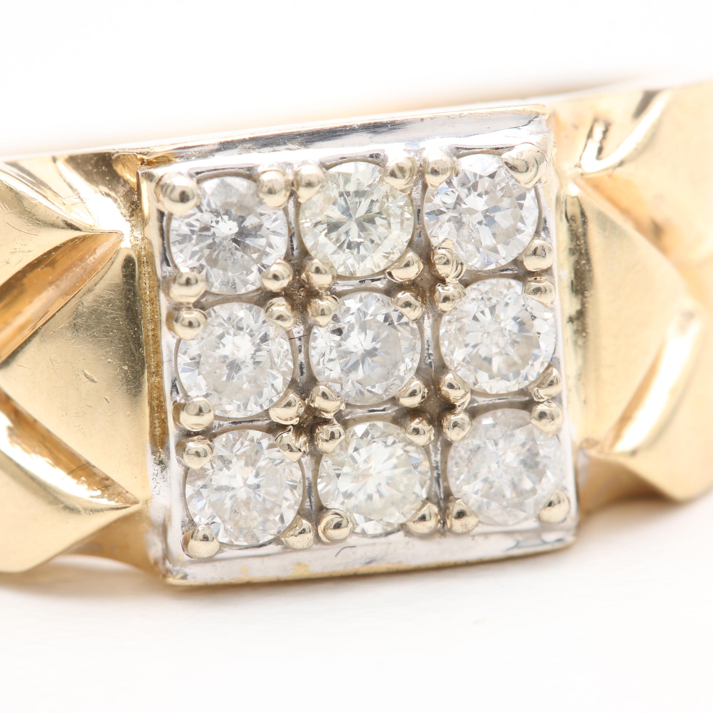 14K Yellow Gold Diamond Ring