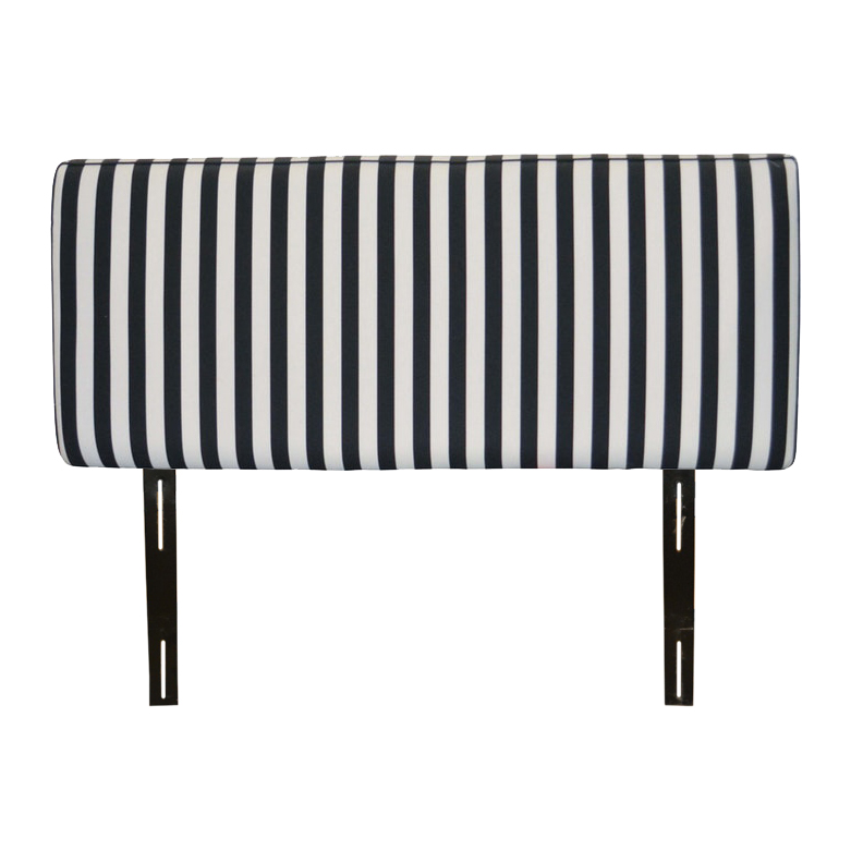 Black and White Upholstered Queen Size Headboard