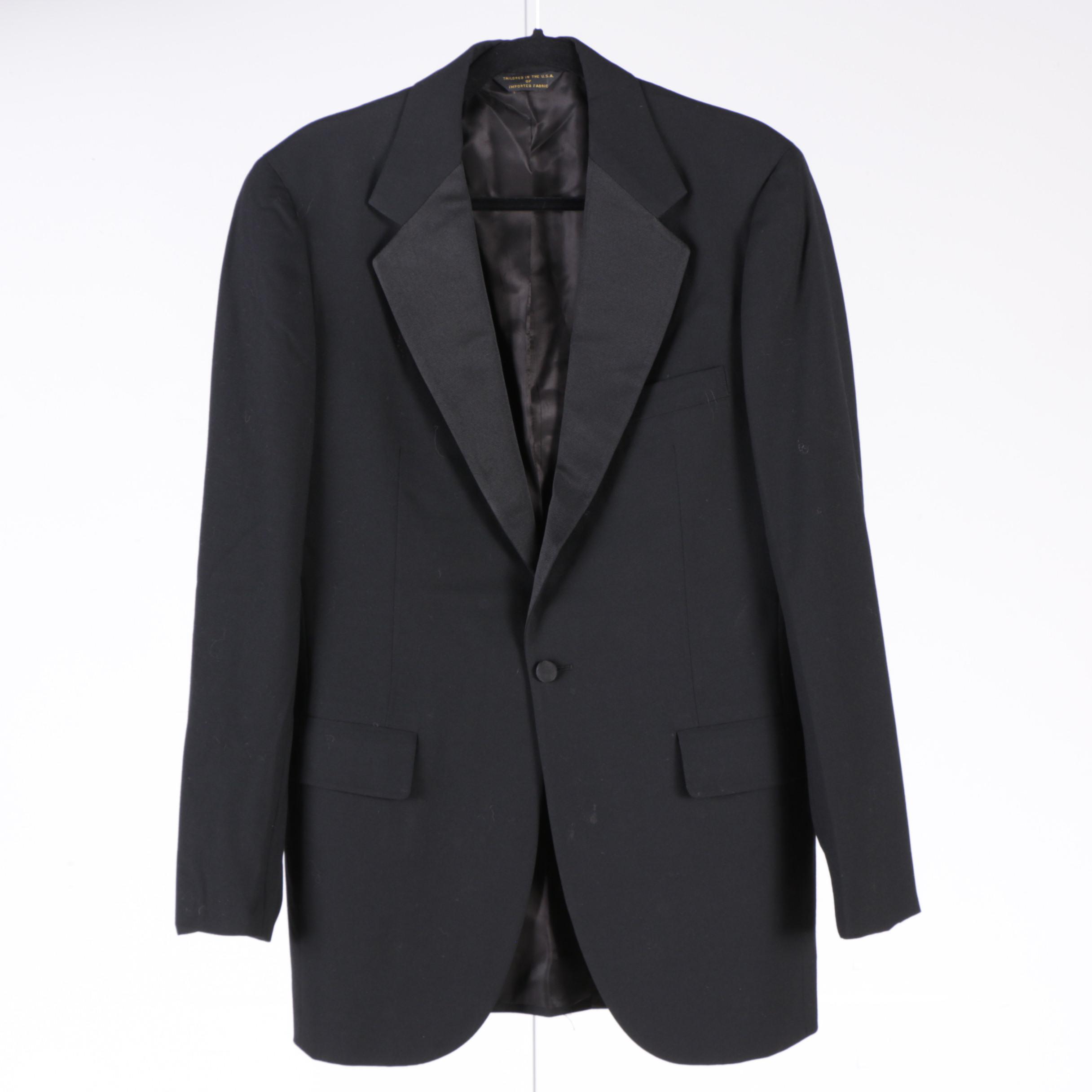 Men's Black Tuxedo with Bow Tie, Suspenders and Cummerbund
