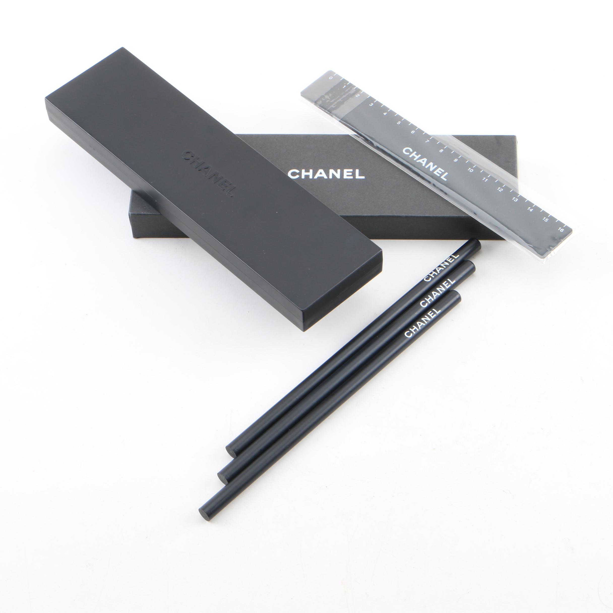 Chanel Pencil and Ruler Set