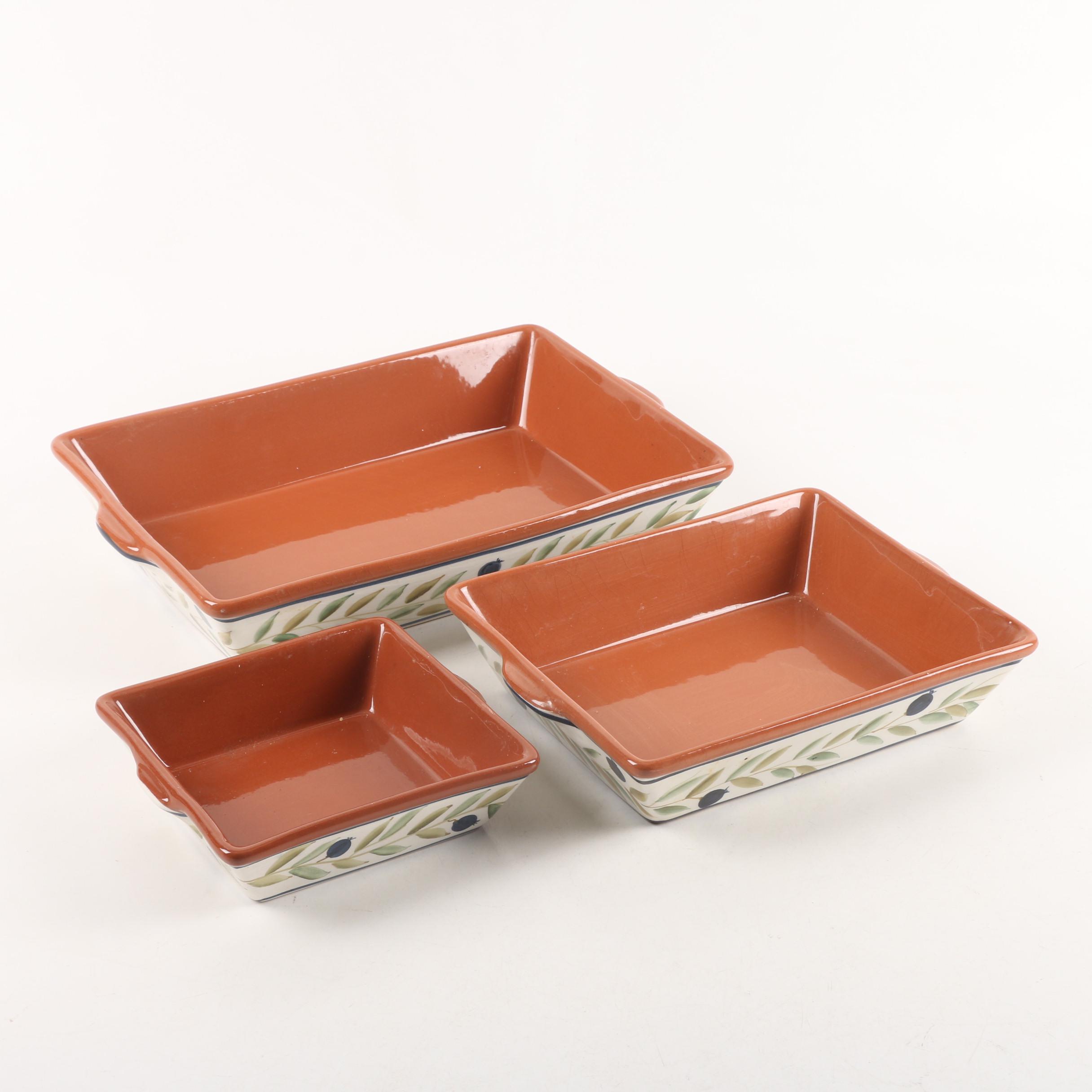 Vintage Portuguese Faience Terracotta Baking Dishes