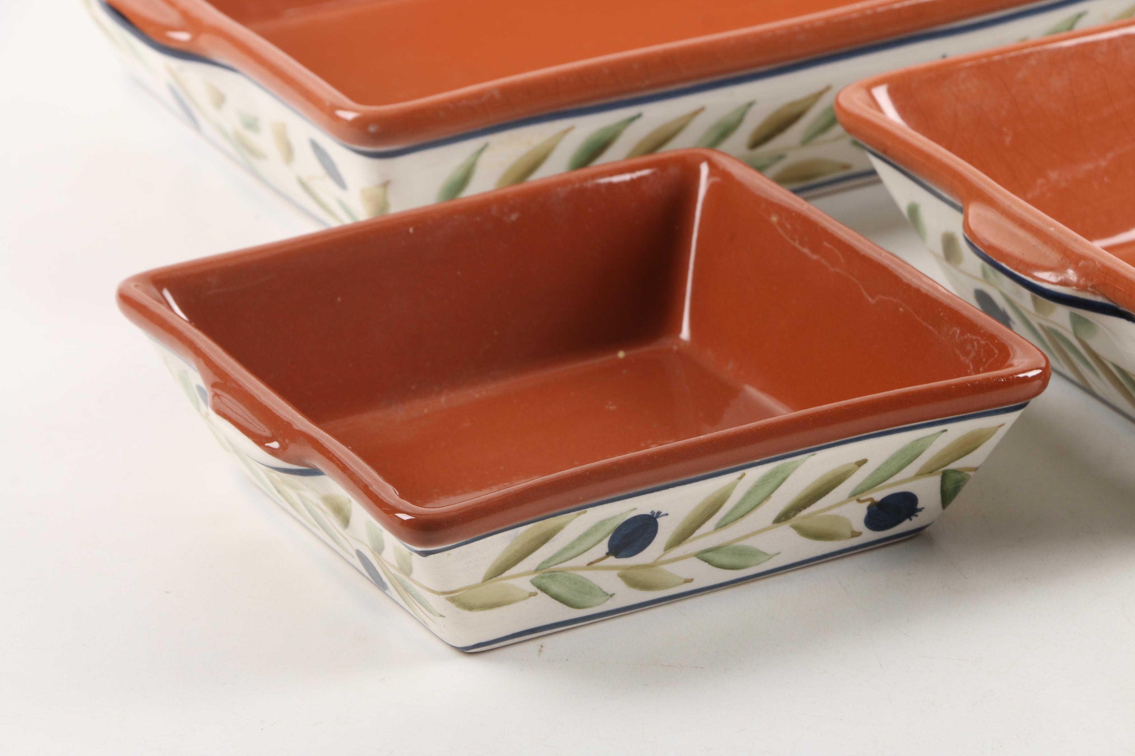 Vintage Portuguese Faience Terracotta Baking Dishes