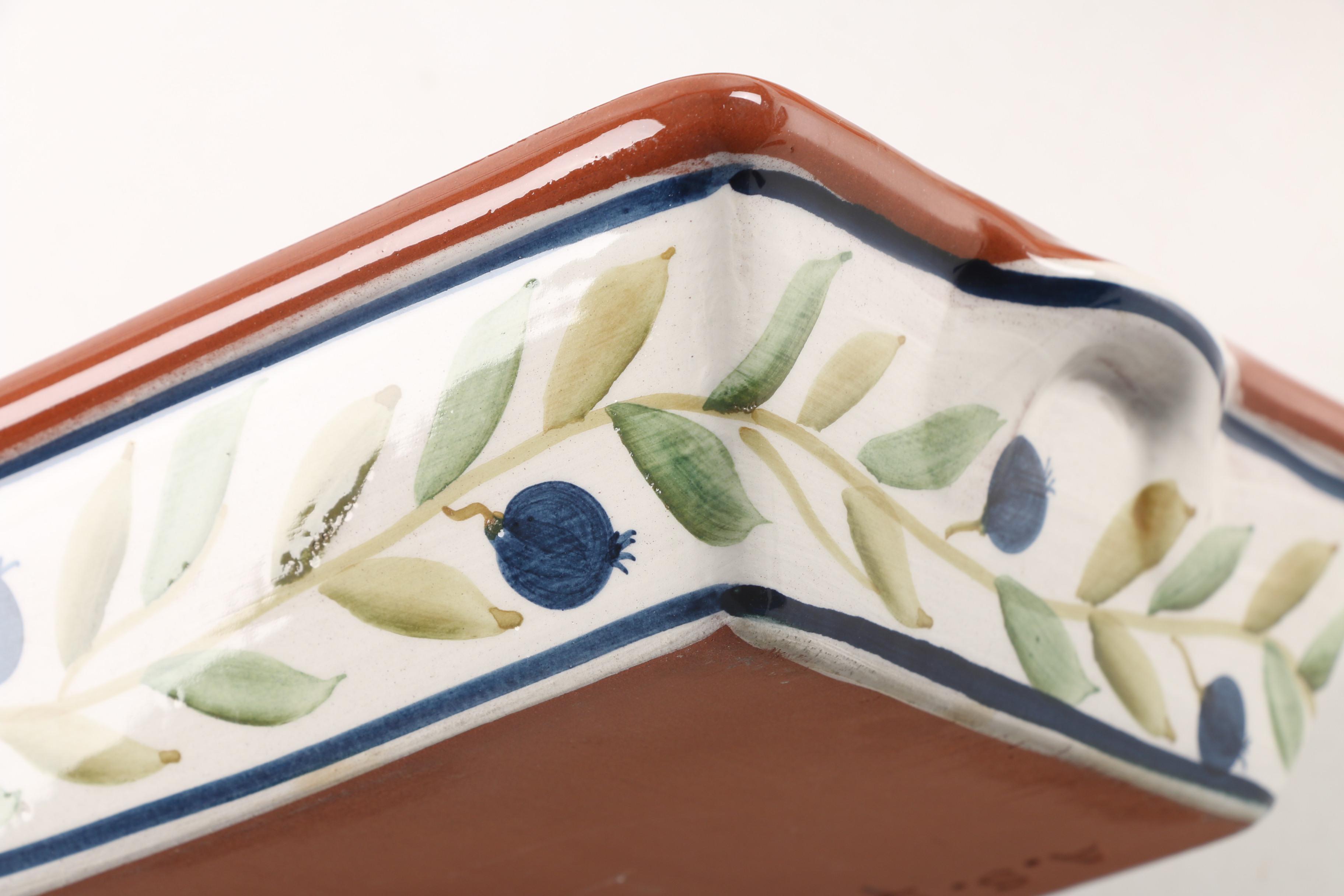 Vintage Portuguese Faience Terracotta Baking Dishes