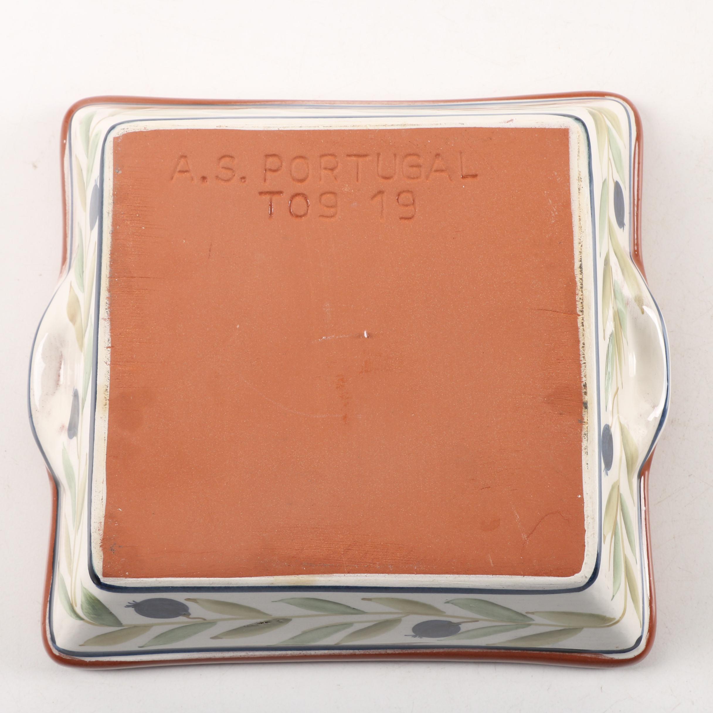 Vintage Portuguese Faience Terracotta Baking Dishes
