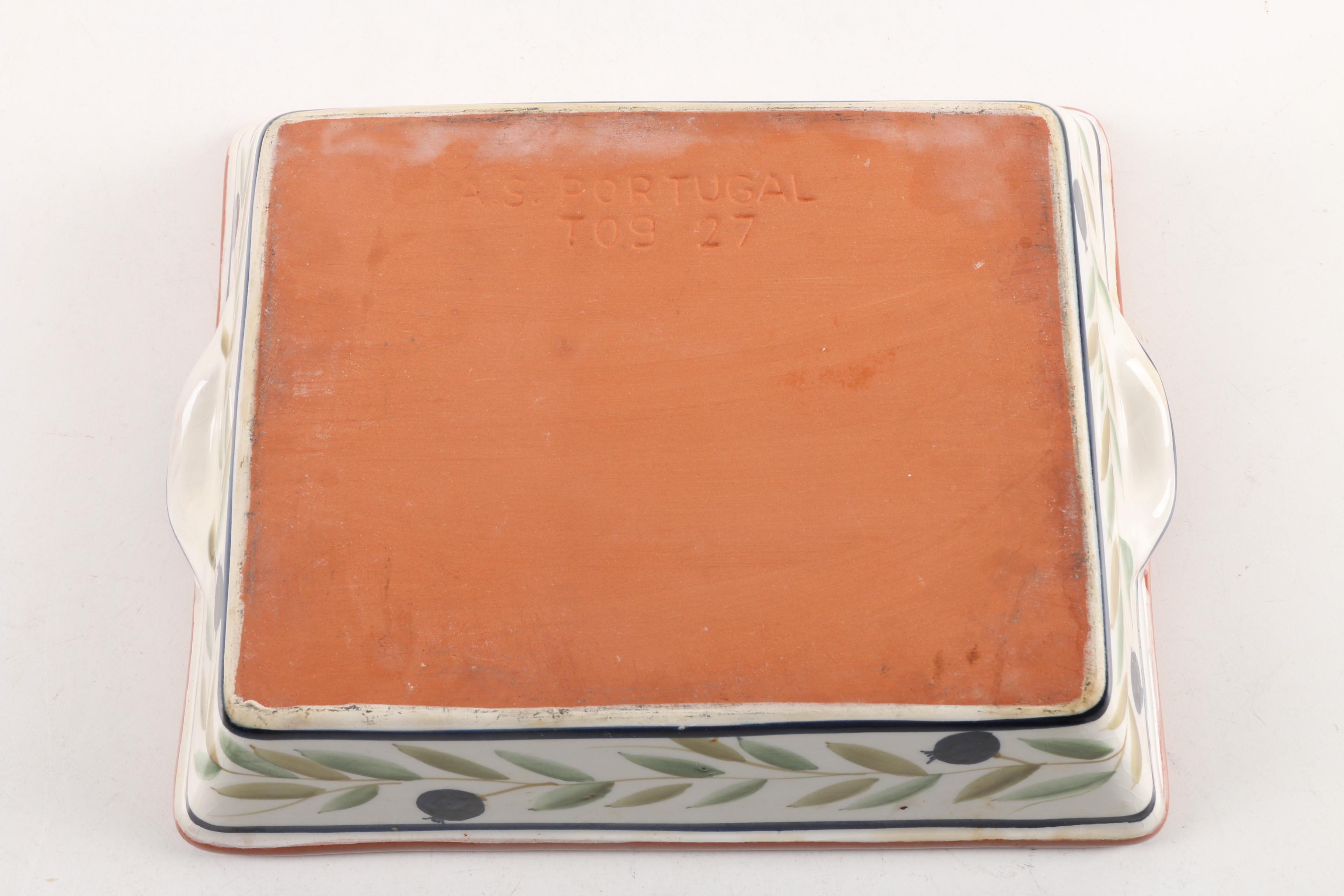 Vintage Portuguese Faience Terracotta Baking Dishes