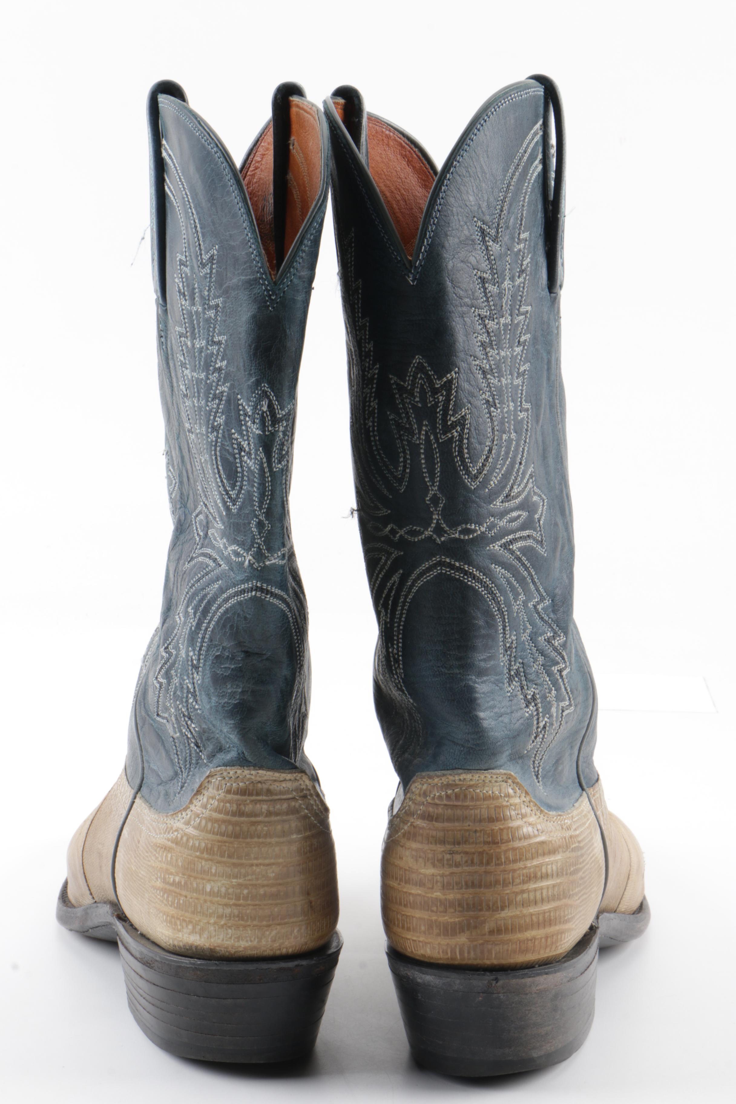 Men's 1883 by Lucchese Lizard Skin and Leather Cowboy Boots