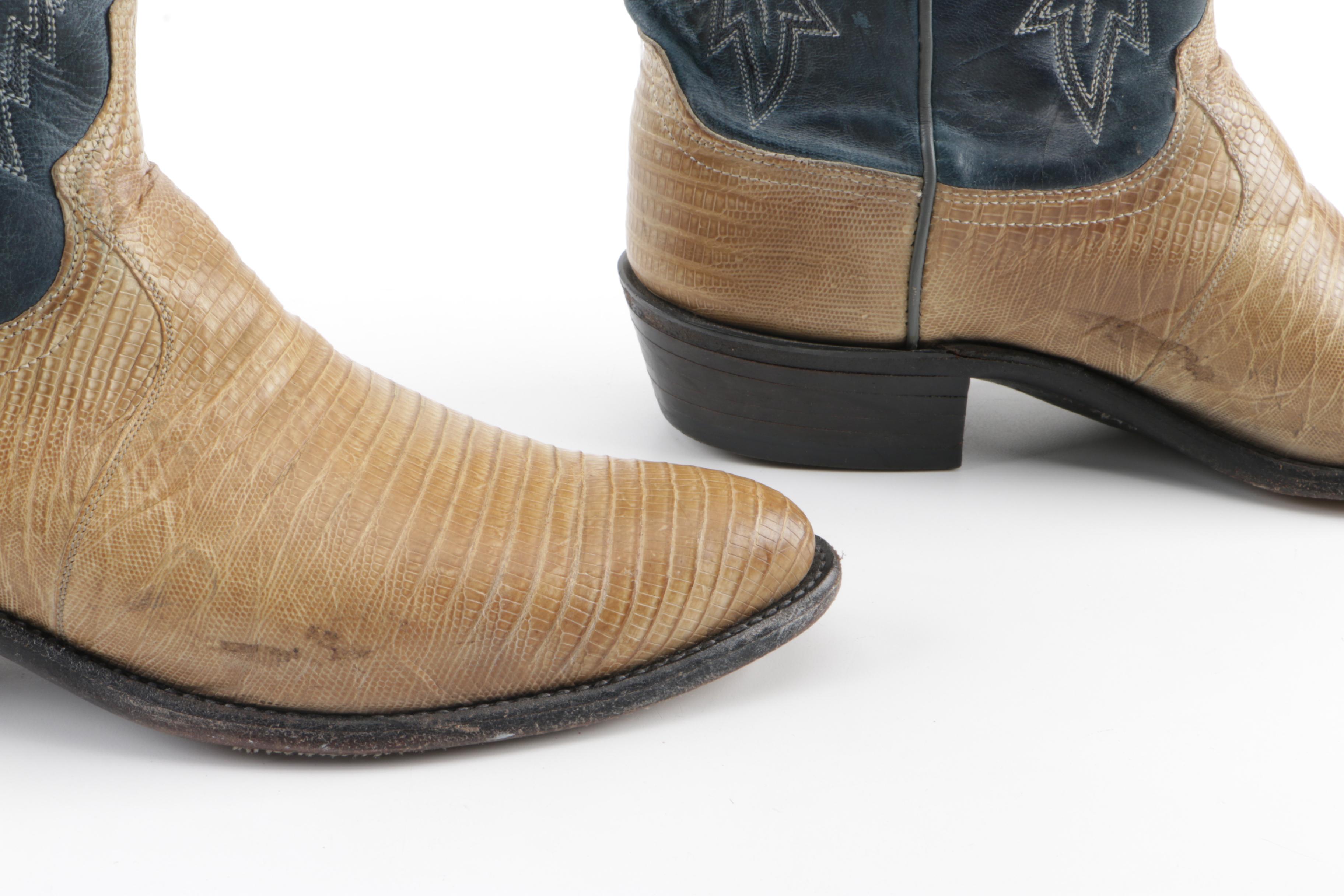 Men's 1883 by Lucchese Lizard Skin and Leather Cowboy Boots