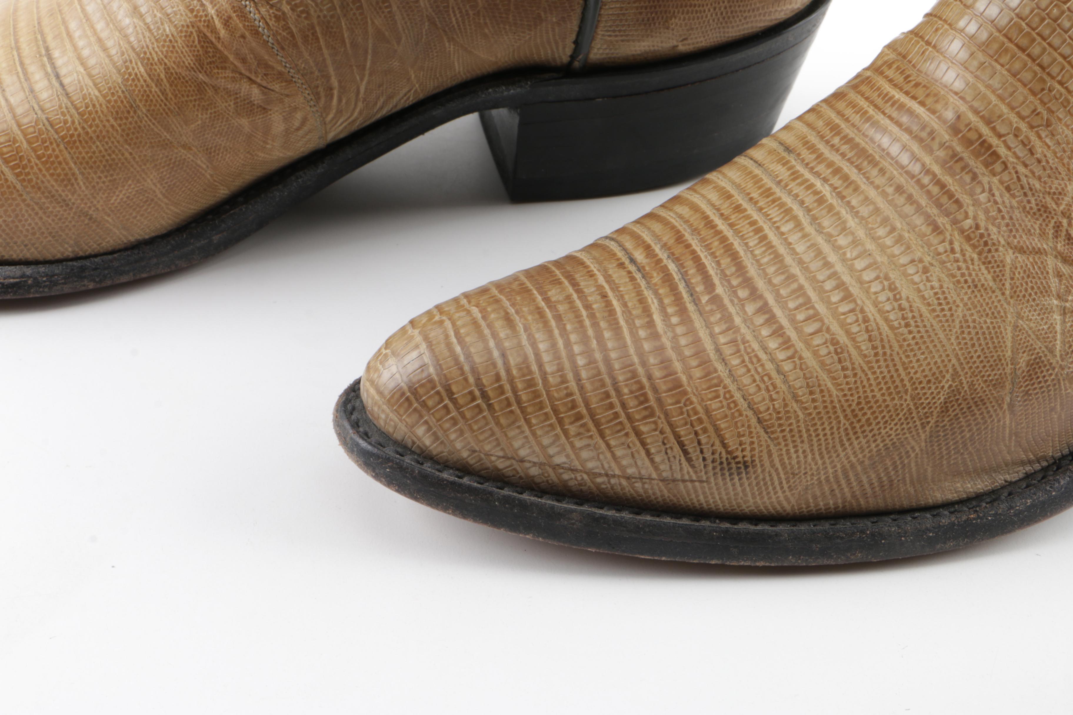 Men's 1883 by Lucchese Lizard Skin and Leather Cowboy Boots