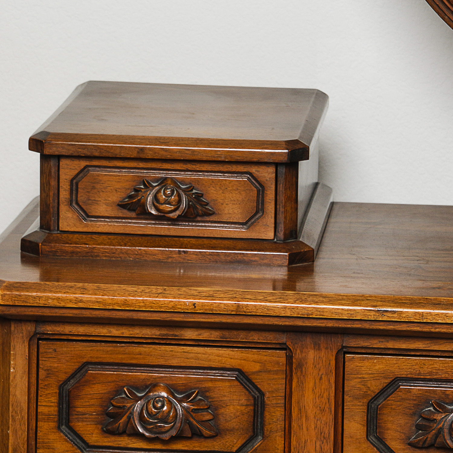 Vintage Vanity with Attached Mirror
