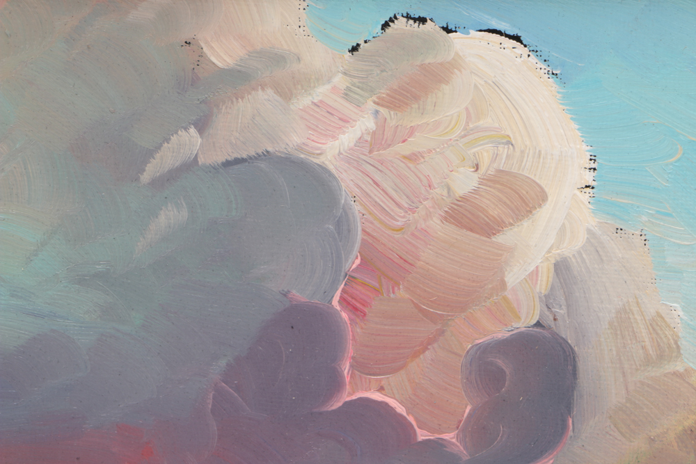 William Hawkins Oil Painting on Canvas Board of Sunset over Water