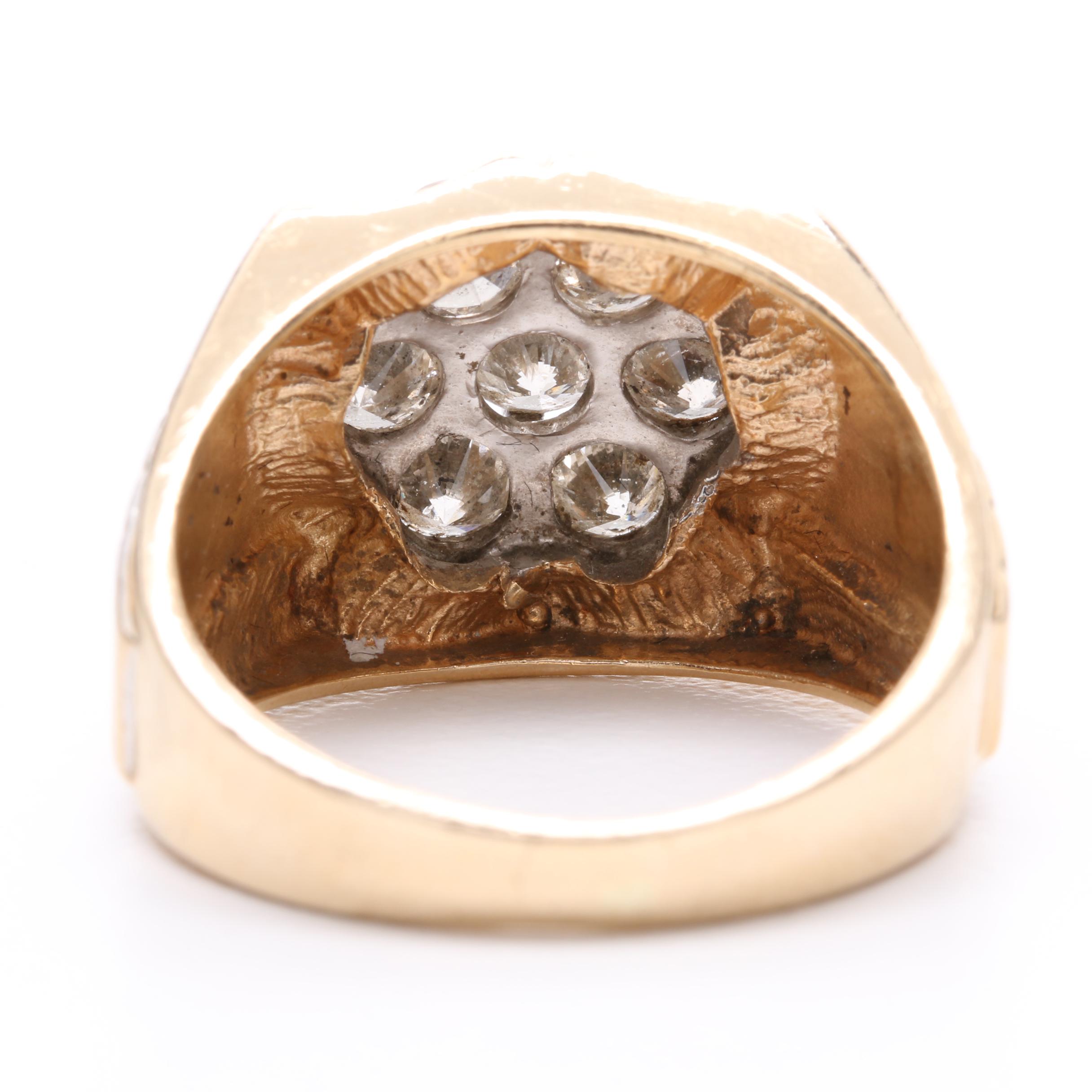 14K Yellow Gold 1.68 CTW Diamond Ring with White Gold Accents