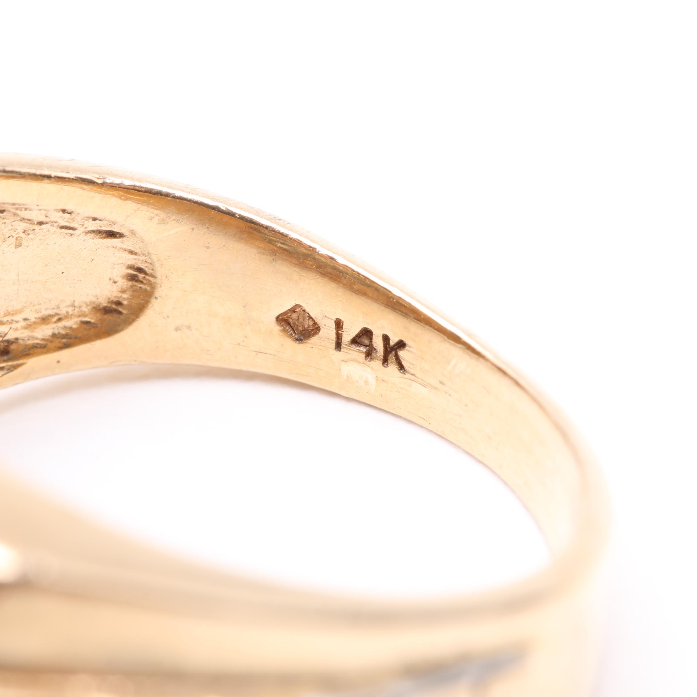 14K Yellow Gold 1.68 CTW Diamond Ring with White Gold Accents